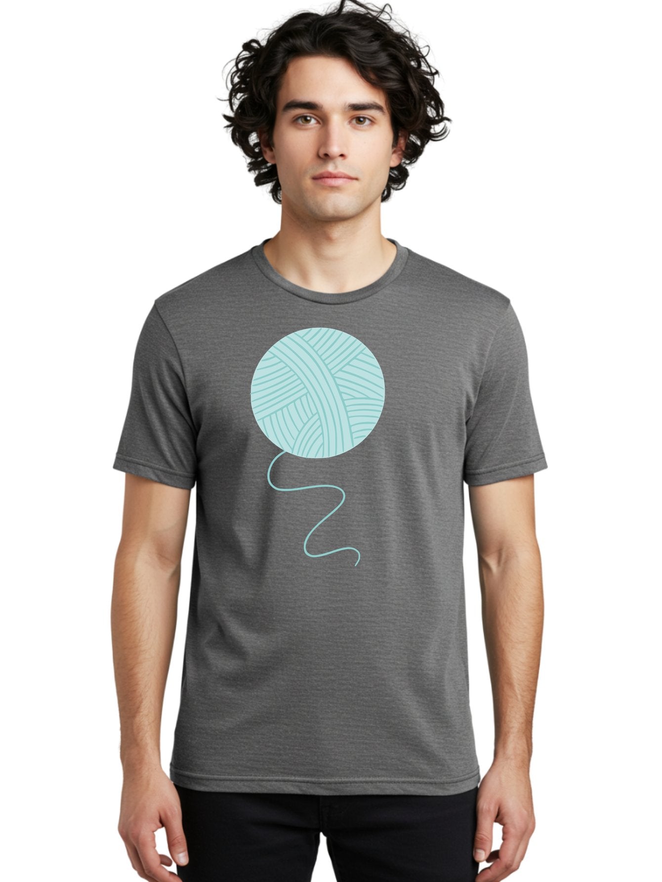 Ball-Of-Yarn Men'S Graphic Tee, 100% Cotton, Comfortable Casual Summer Wear, Machine Washable, Ball Of Yarn, Knitting Supplies, Crafting Essentials, Yarn Thread, Creative Hobbies, Handmade Crafts, Knitting Yarn Aac000 19