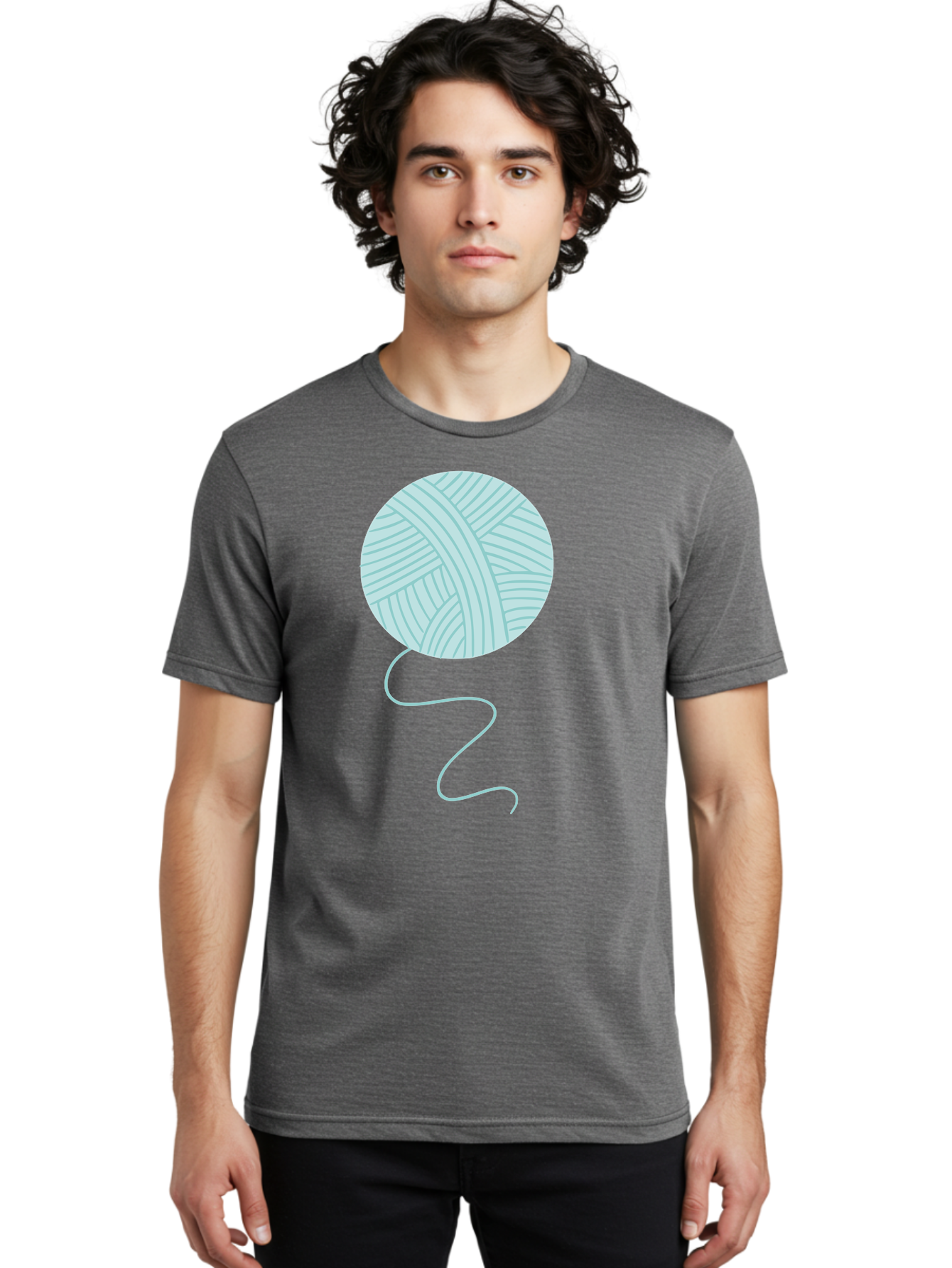 Ball-Of-Yarn Men'S Graphic Tee, 100% Cotton, Comfortable Casual Summer Wear, Machine Washable, Ball Of Yarn, Knitting Supplies, Crafting Essentials, Yarn Thread, Creative Hobbies, Handmade Crafts, Knitting Yarn Aac000 22