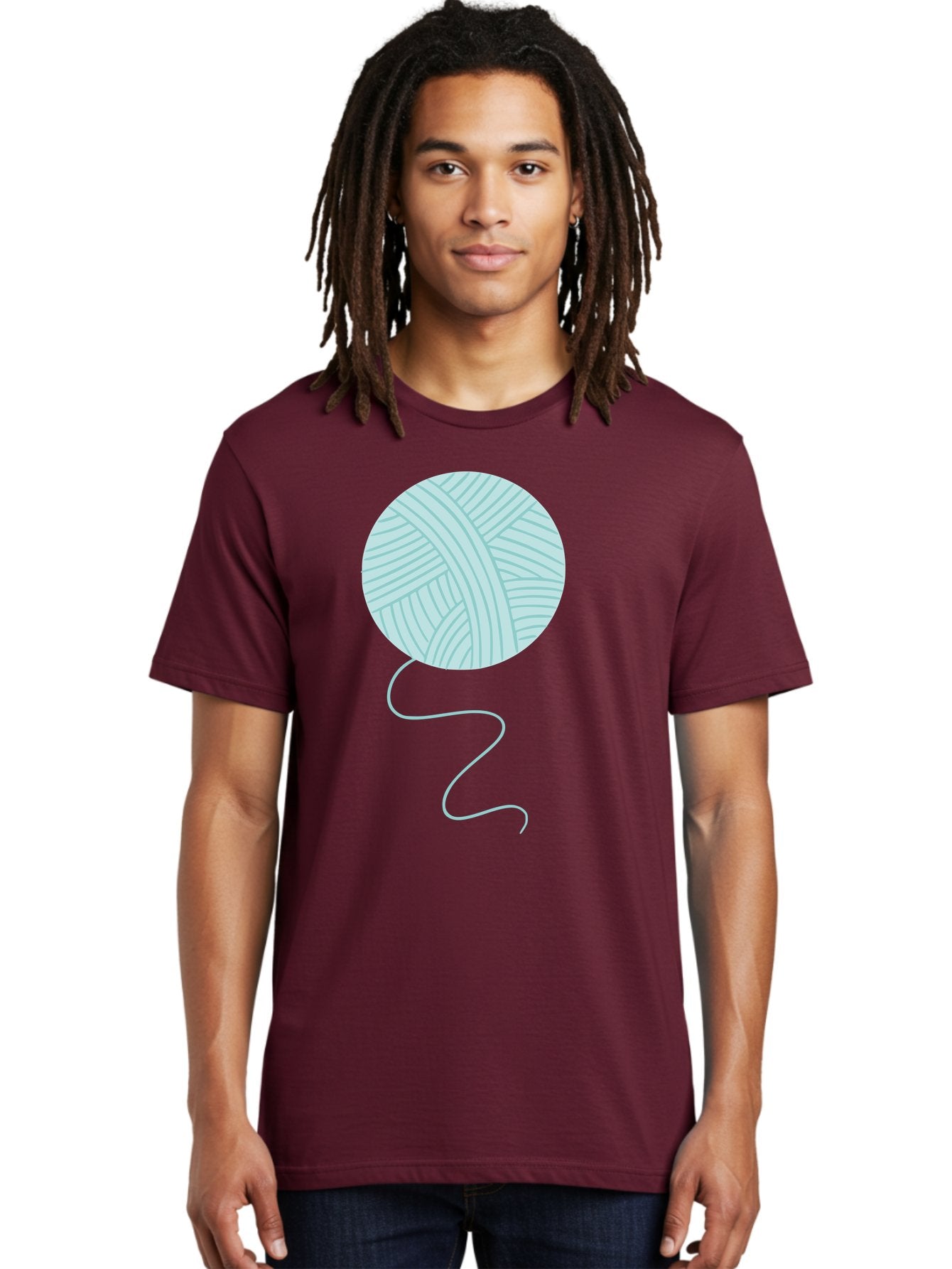 Ball-Of-Yarn Men'S Graphic Tee, 100% Cotton, Comfortable Casual Summer Wear, Machine Washable, Ball Of Yarn, Knitting Supplies, Crafting Essentials, Yarn Thread, Creative Hobbies, Handmade Crafts, Knitting Yarn Aac000 23