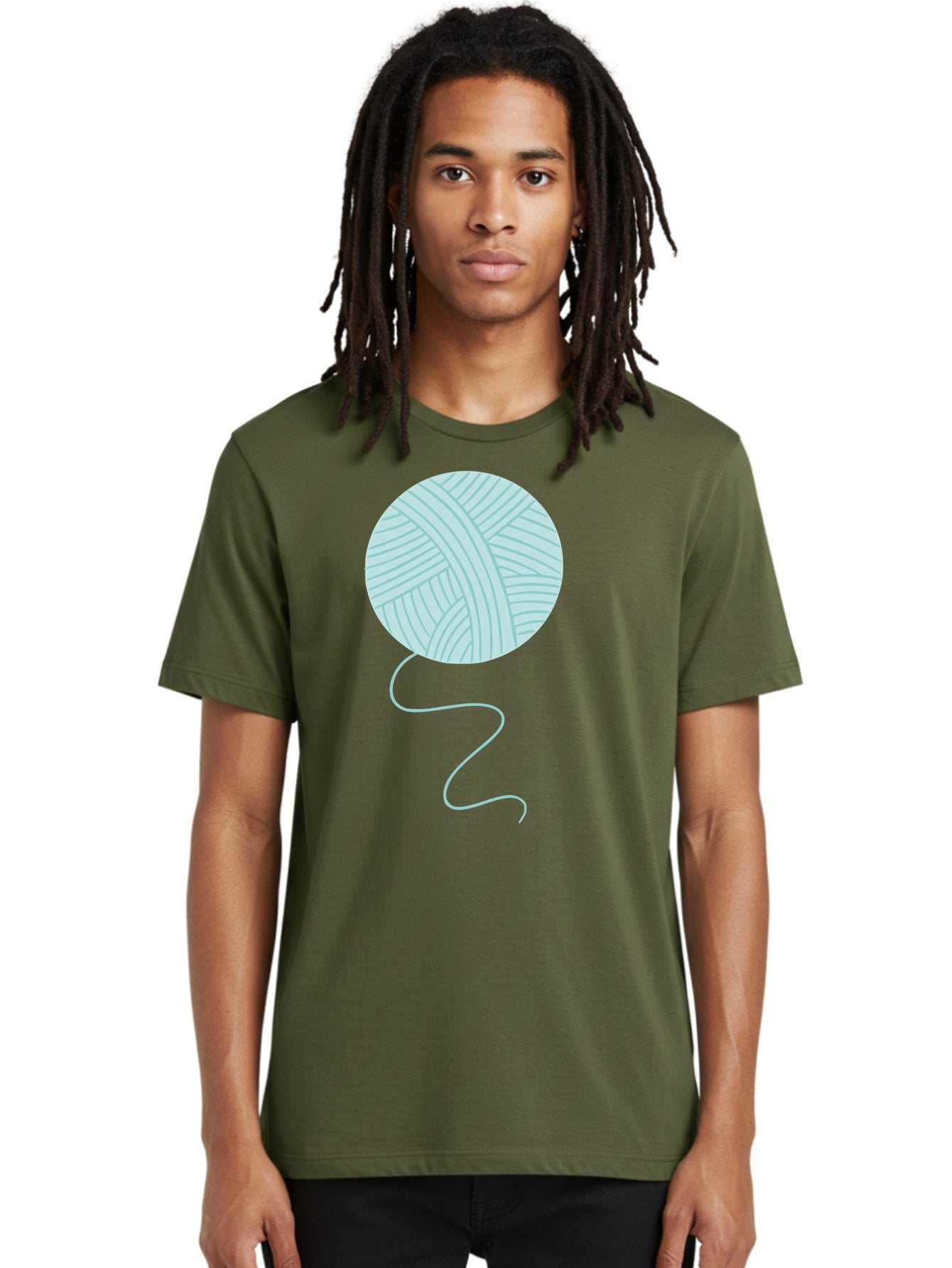 Ball-Of-Yarn Men'S Graphic Tee, 100% Cotton, Comfortable Casual Summer Wear, Machine Washable, Ball Of Yarn, Knitting Supplies, Crafting Essentials, Yarn Thread, Creative Hobbies, Handmade Crafts, Knitting Yarn Aac000 25