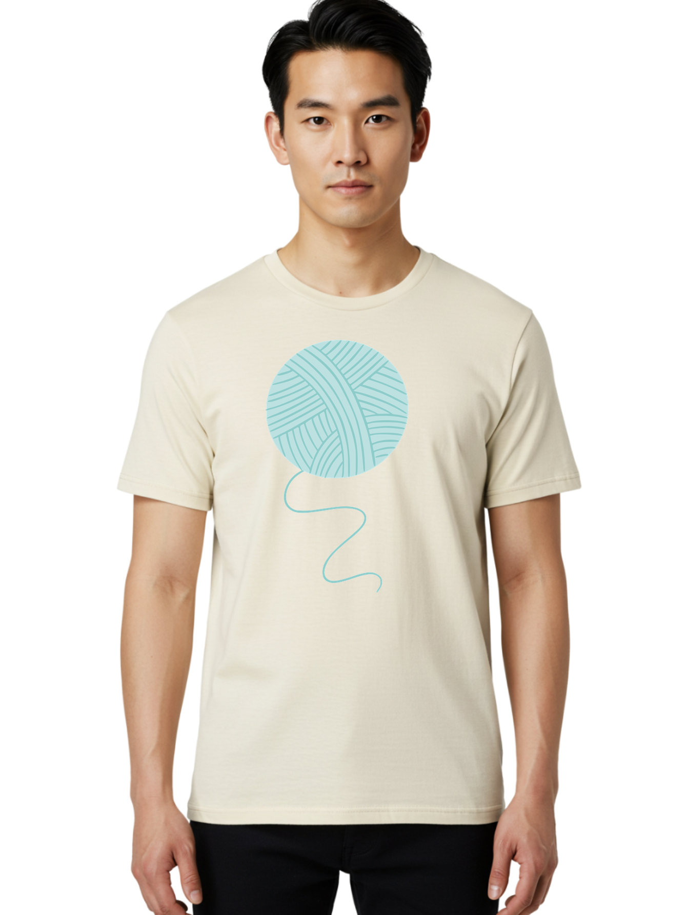 Ball-Of-Yarn Men'S Graphic Tee, 100% Cotton, Comfortable Casual Summer Wear, Machine Washable, Ball Of Yarn, Knitting Supplies, Crafting Essentials, Yarn Thread, Creative Hobbies, Handmade Crafts, Knitting Yarn Aac000