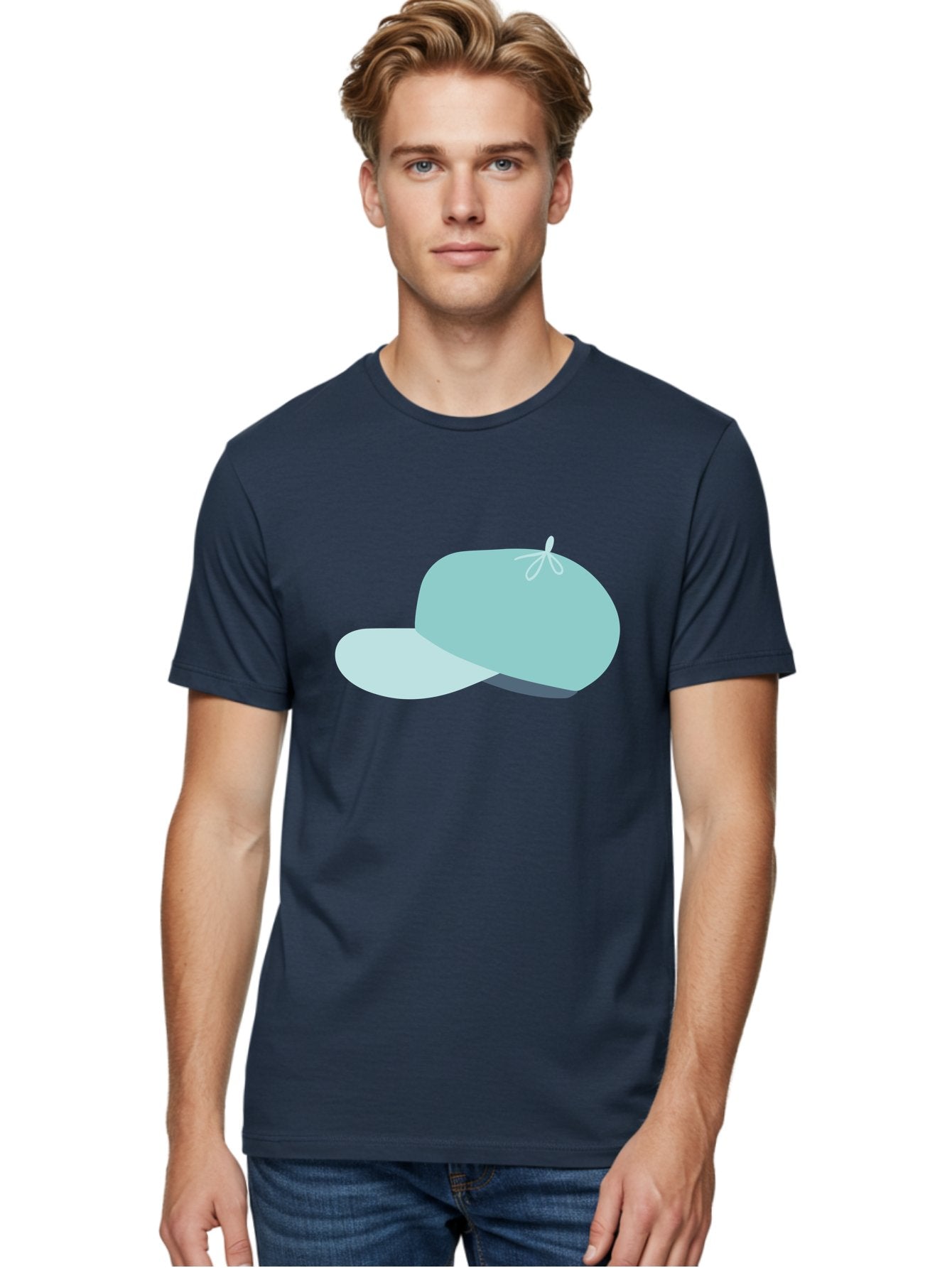 Baseball-Cap Men'S Graphic Tee, 100% Cotton, Comfortable Casual Summer Wear, Machine Washable, Baseball Cap, Sports Headwear, Casual Fashion, Adjustable Cap, Minimalist Design, Simple Style, Cap With Brim Aac001 23