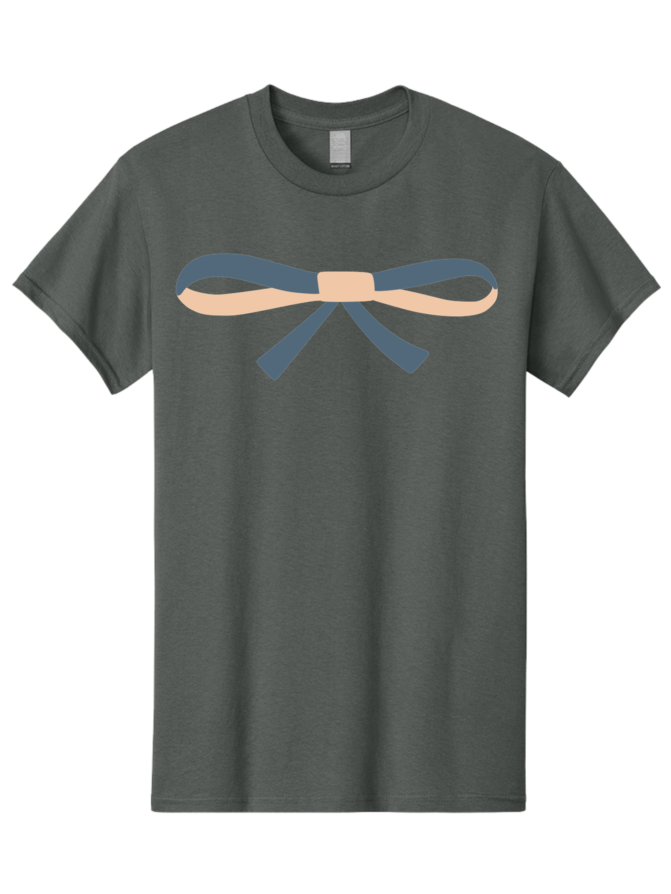 Blue-And-Beige-Bow Men'S Graphic Tee, 100% Cotton, Comfortable Casual Summer Wear, Machine Washable, Gift Wrapping, Decorative Ribbon, Bow Tie, Gift Decoration, Elegant Design, Stylish Presentation, Grey And Beige Ribbon Aac002 3