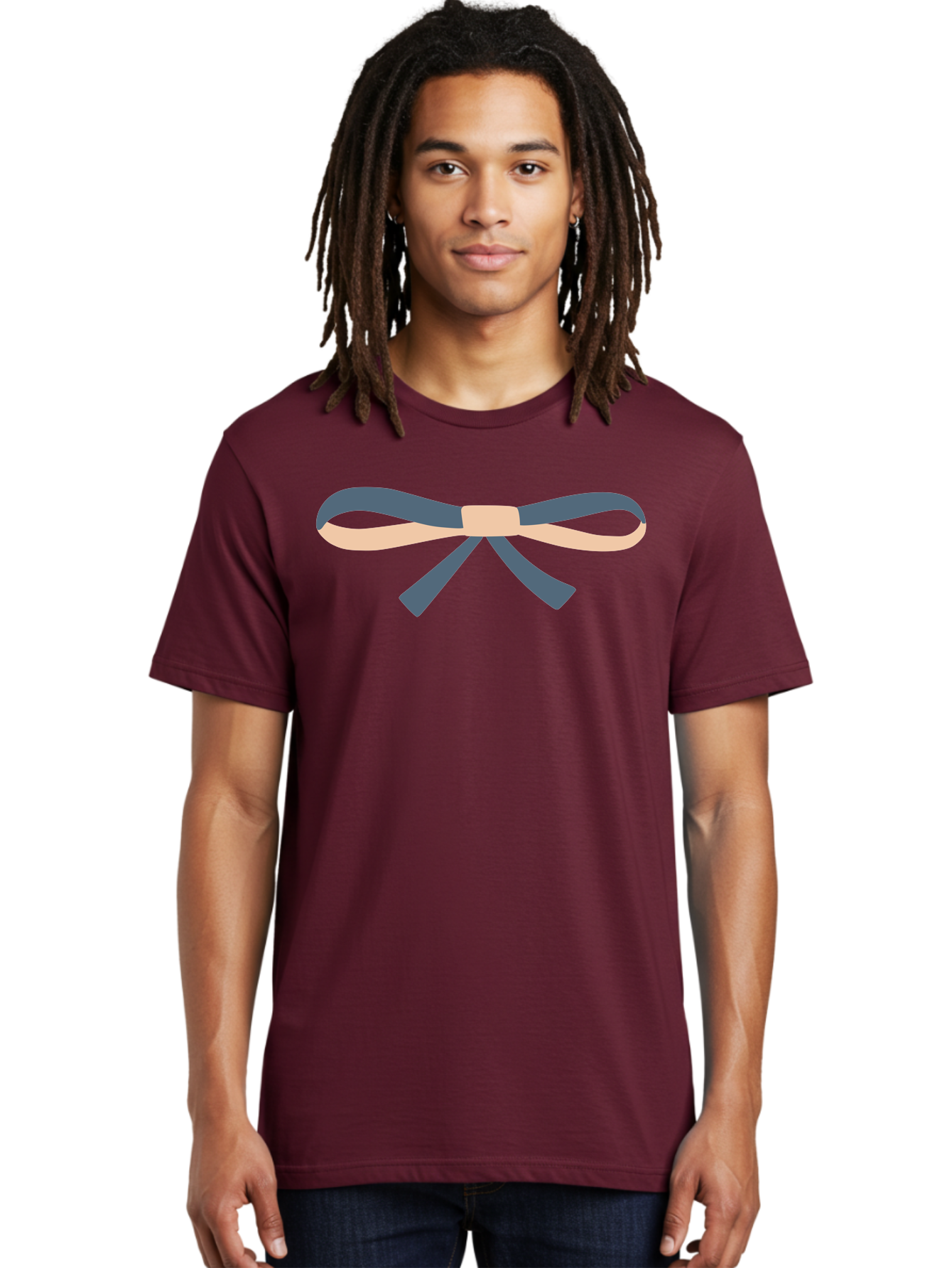 Blue-And-Beige-Bow Men'S Graphic Tee, 100% Cotton, Comfortable Casual Summer Wear, Machine Washable, Gift Wrapping, Decorative Ribbon, Bow Tie, Gift Decoration, Elegant Design, Stylish Presentation, Grey And Beige Ribbon Aac002 26