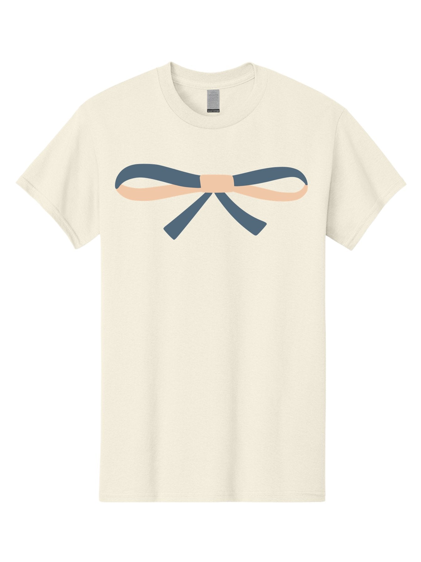 Blue-And-Beige-Bow Men'S Graphic Tee, 100% Cotton, Comfortable Casual Summer Wear, Machine Washable, Gift Wrapping, Decorative Ribbon, Bow Tie, Gift Decoration, Elegant Design, Stylish Presentation, Grey And Beige Ribbon Aac002