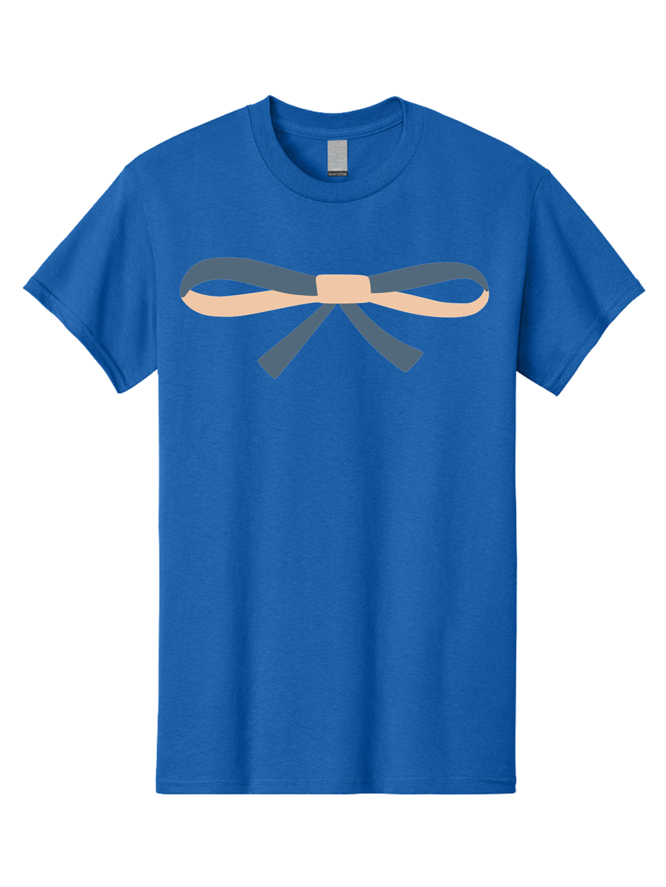 Blue-And-Beige-Bow Men'S Graphic Tee, 100% Cotton, Comfortable Casual Summer Wear, Machine Washable, Gift Wrapping, Decorative Ribbon, Bow Tie, Gift Decoration, Elegant Design, Stylish Presentation, Grey And Beige Ribbon Aac002 23