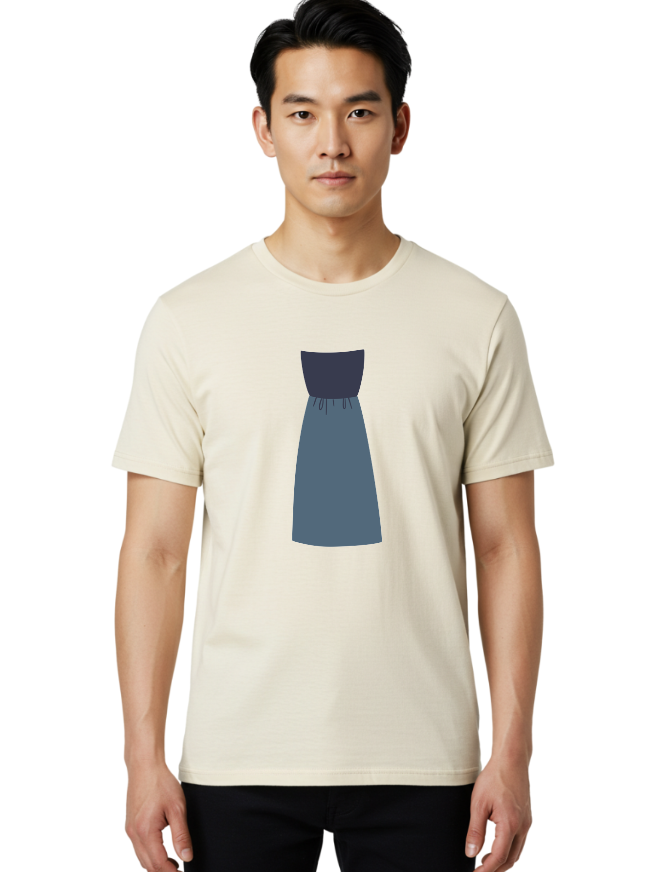 Blue-Dress Men'S Graphic Tee, 100% Cotton, Comfortable Casual Summer Wear, Machine Washable, Casual Dress, Simple Design, Relaxed Fit, Strapless Top, Gathered Waist, Blue Color, Elegant Look, Minimalist Fashion, Stylish Outfit, Everyday Wear Aac003 28