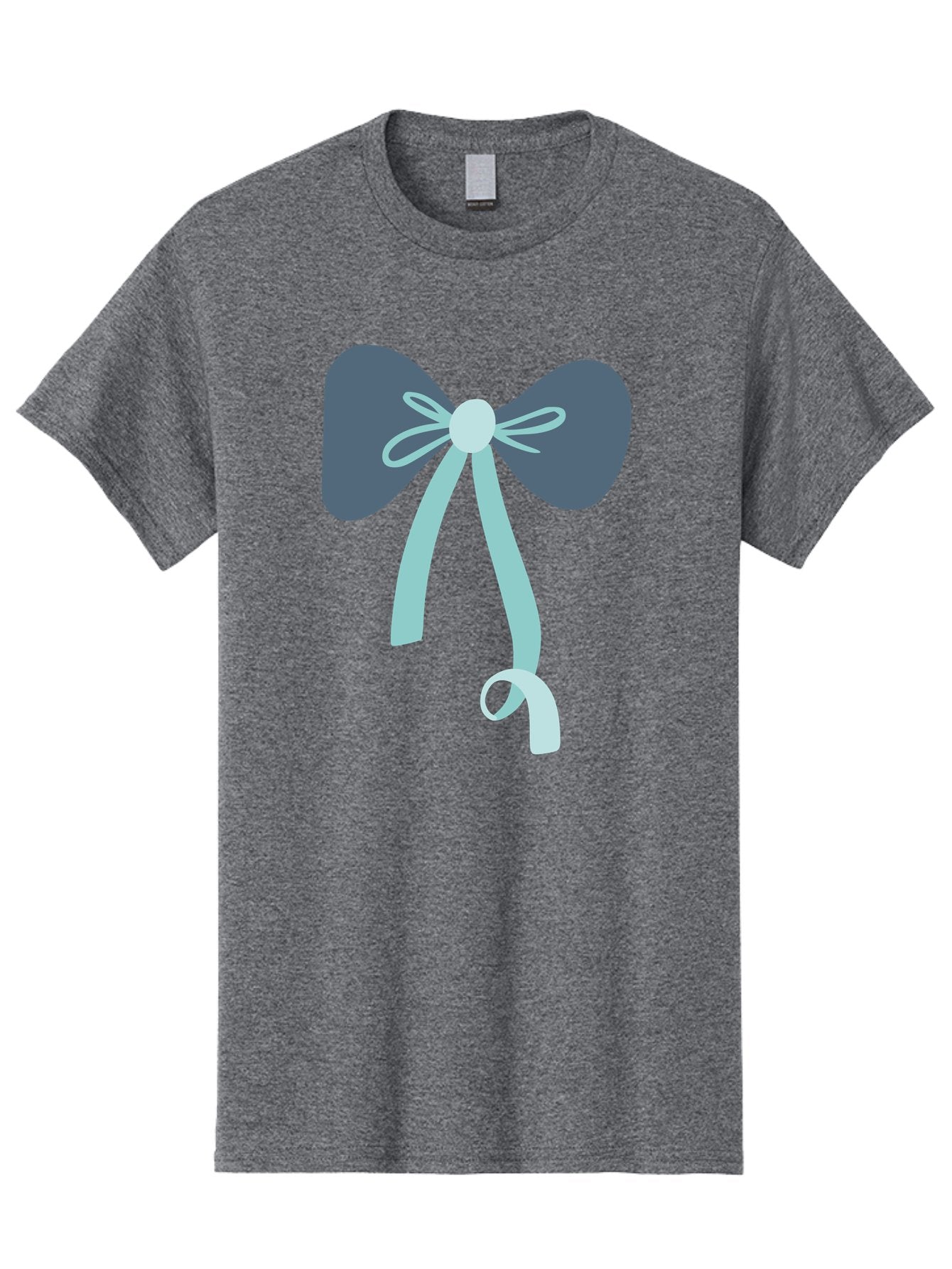 Bow-Ribbon Men'S Graphic Tee, 100% Cotton, Comfortable Casual Summer Wear, Machine Washable, Grey Bow, Blue Ribbon, Decorative Bow, Elegant Design, Stylish Accessory, Fashion Embellishment, Gift Wrapping, Party Decoration Aac004 15