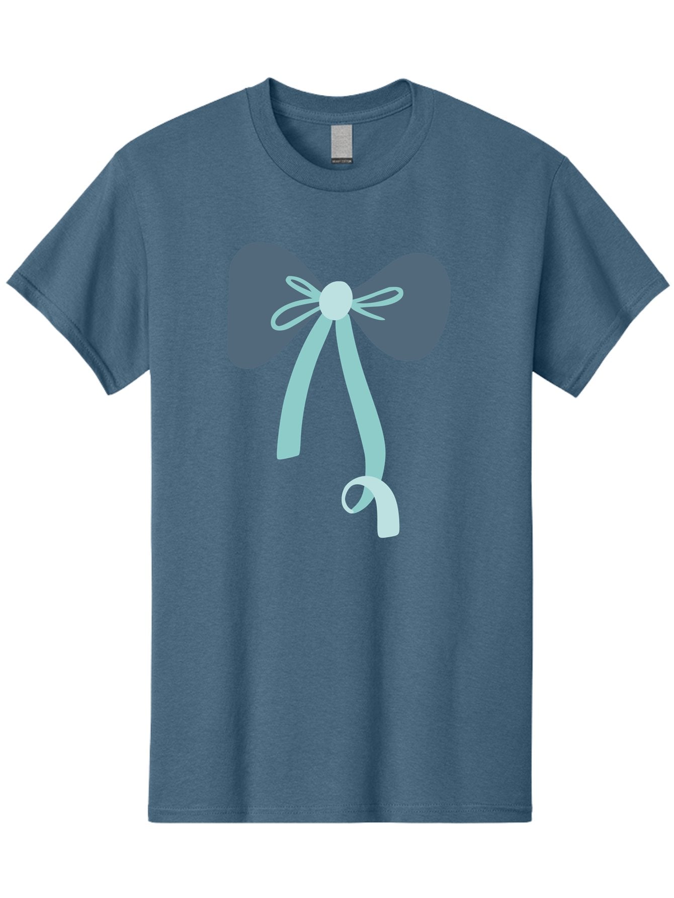 Bow-Ribbon Men'S Graphic Tee, 100% Cotton, Comfortable Casual Summer Wear, Machine Washable, Grey Bow, Blue Ribbon, Decorative Bow, Elegant Design, Stylish Accessory, Fashion Embellishment, Gift Wrapping, Party Decoration Aac004 5