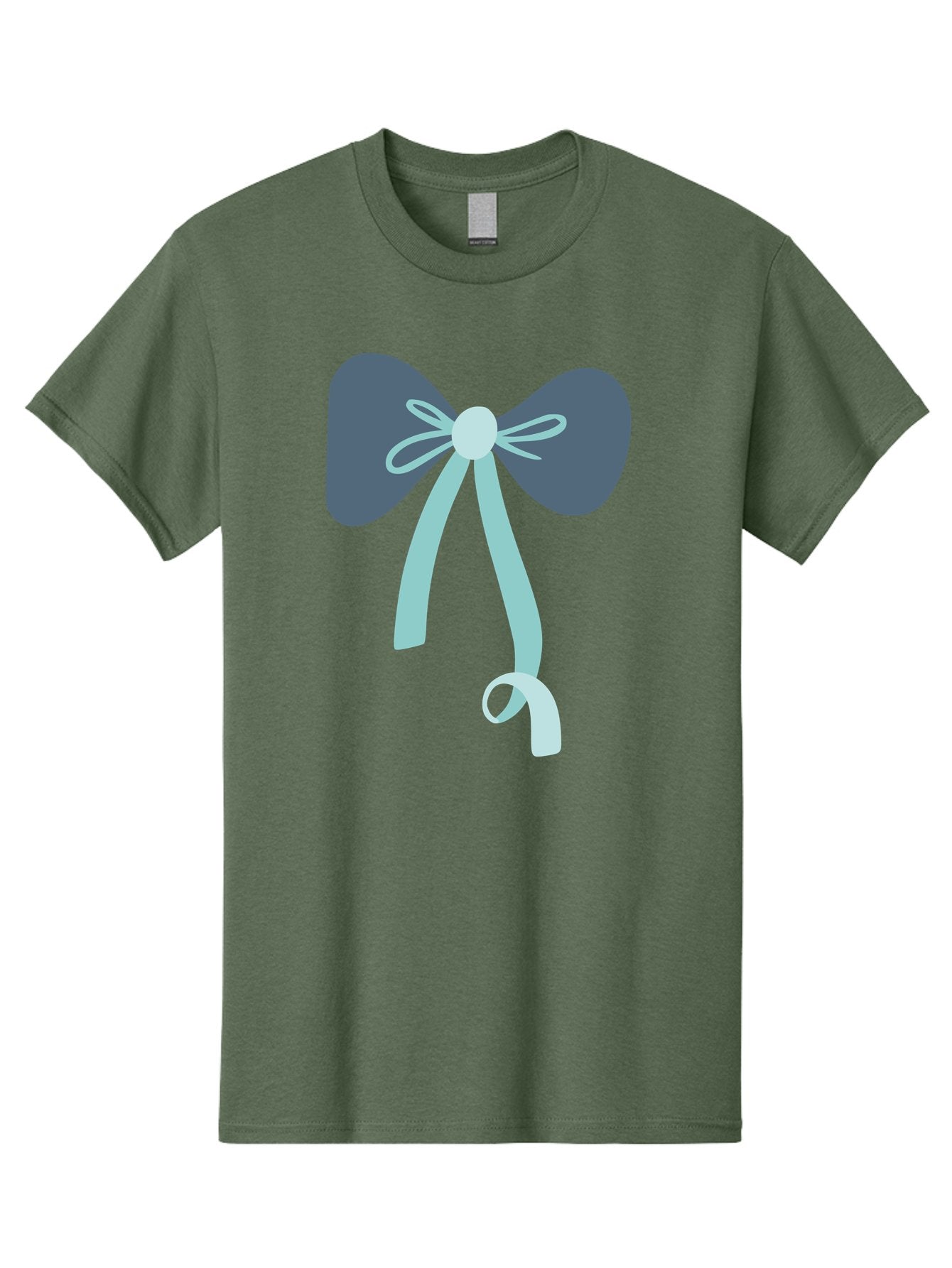 Bow-Ribbon Men'S Graphic Tee, 100% Cotton, Comfortable Casual Summer Wear, Machine Washable, Grey Bow, Blue Ribbon, Decorative Bow, Elegant Design, Stylish Accessory, Fashion Embellishment, Gift Wrapping, Party Decoration Aac004 13