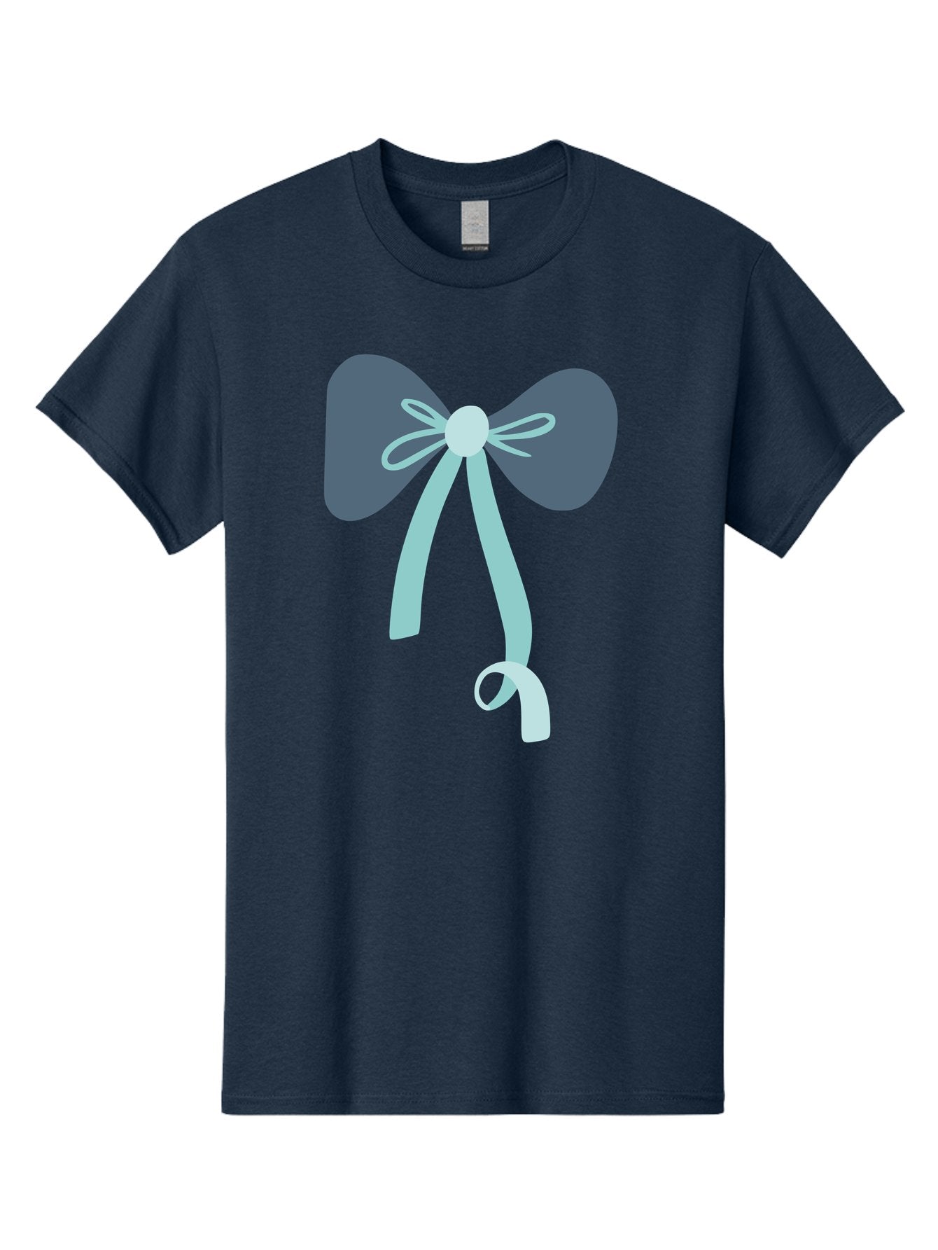 Bow-Ribbon Men'S Graphic Tee, 100% Cotton, Comfortable Casual Summer Wear, Machine Washable, Grey Bow, Blue Ribbon, Decorative Bow, Elegant Design, Stylish Accessory, Fashion Embellishment, Gift Wrapping, Party Decoration Aac004