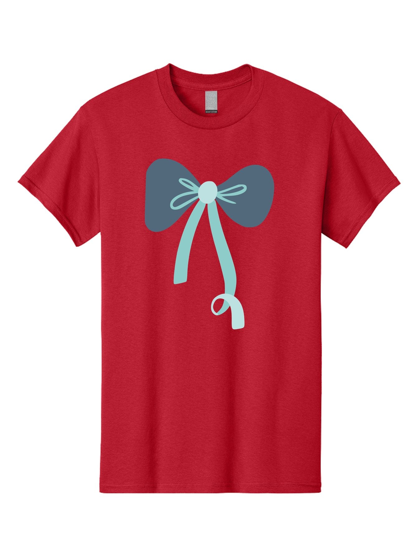 Bow-Ribbon Men'S Graphic Tee, 100% Cotton, Comfortable Casual Summer Wear, Machine Washable, Grey Bow, Blue Ribbon, Decorative Bow, Elegant Design, Stylish Accessory, Fashion Embellishment, Gift Wrapping, Party Decoration Aac004 4