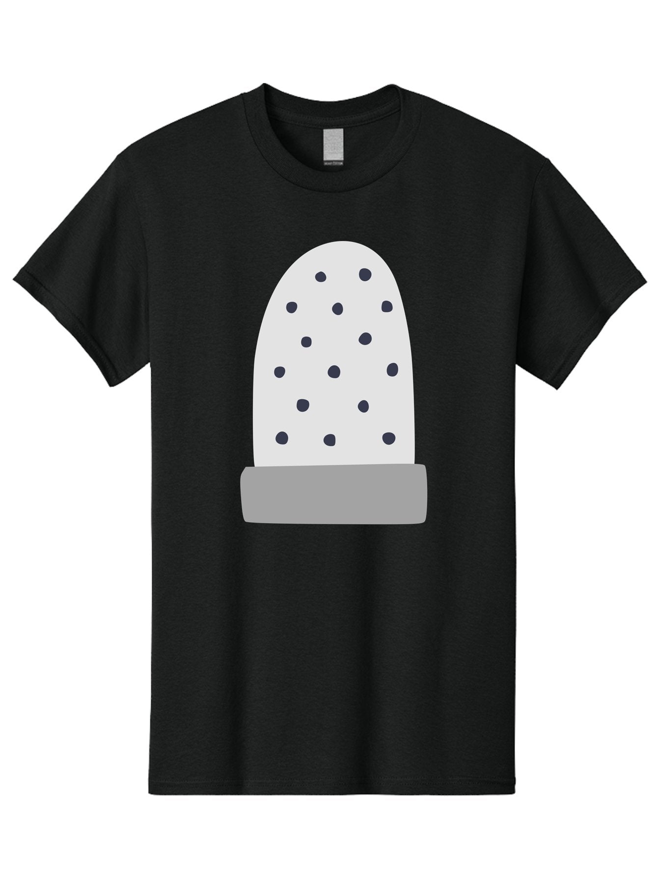 Cactus Men'S Graphic Tee, 100% Cotton, Comfortable Casual Summer Wear, Machine Washable, Cactus Plant, Potted Cactus, White Cactus, Black Dots, Simple Design, Modern Art, Minimalist Style, Abstract Shape, Decorative Element, Aac006 11