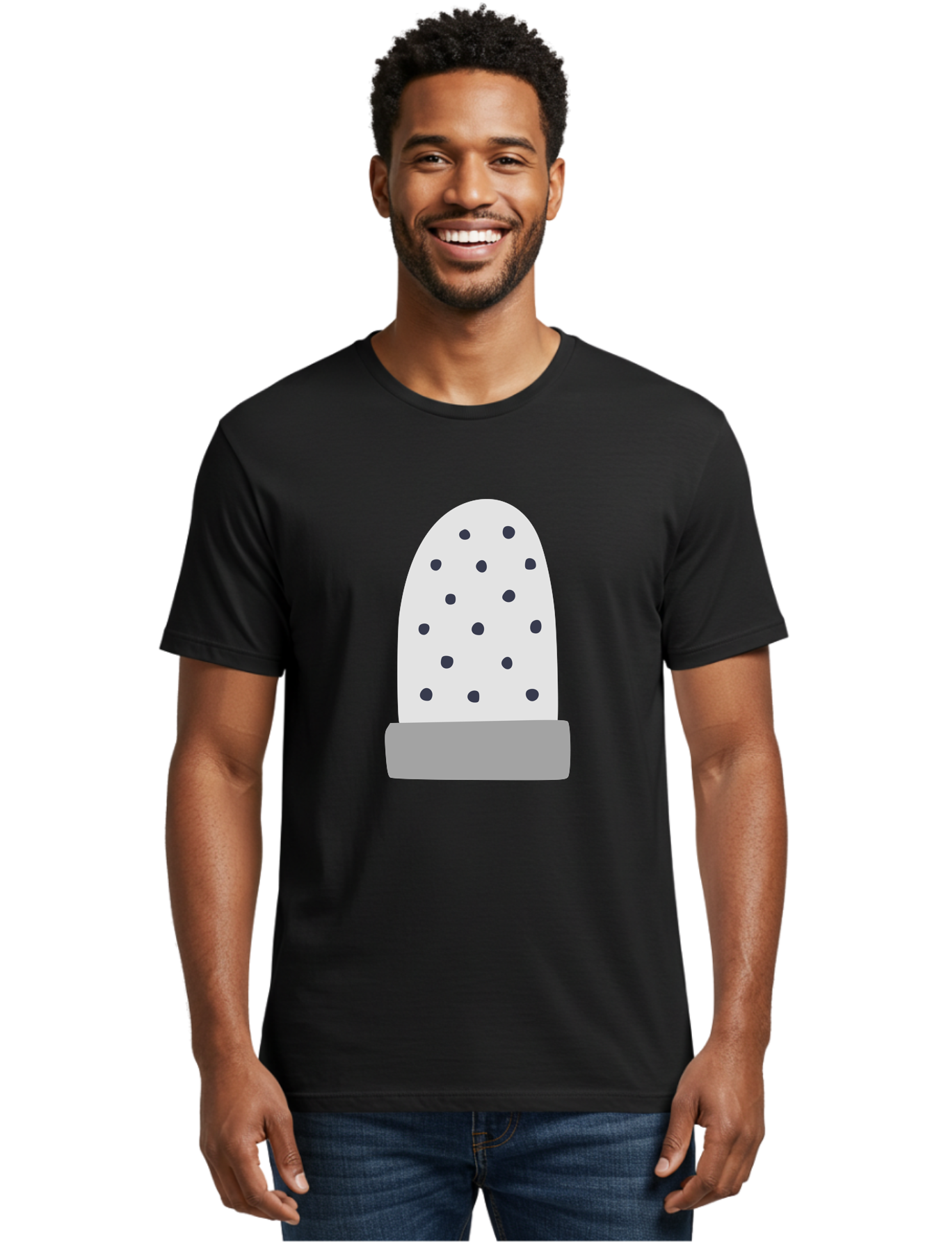 Cactus Men'S Graphic Tee, 100% Cotton, Comfortable Casual Summer Wear, Machine Washable, Cactus Plant, Potted Cactus, White Cactus, Black Dots, Simple Design, Modern Art, Minimalist Style, Abstract Shape, Decorative Element, Aac006 8