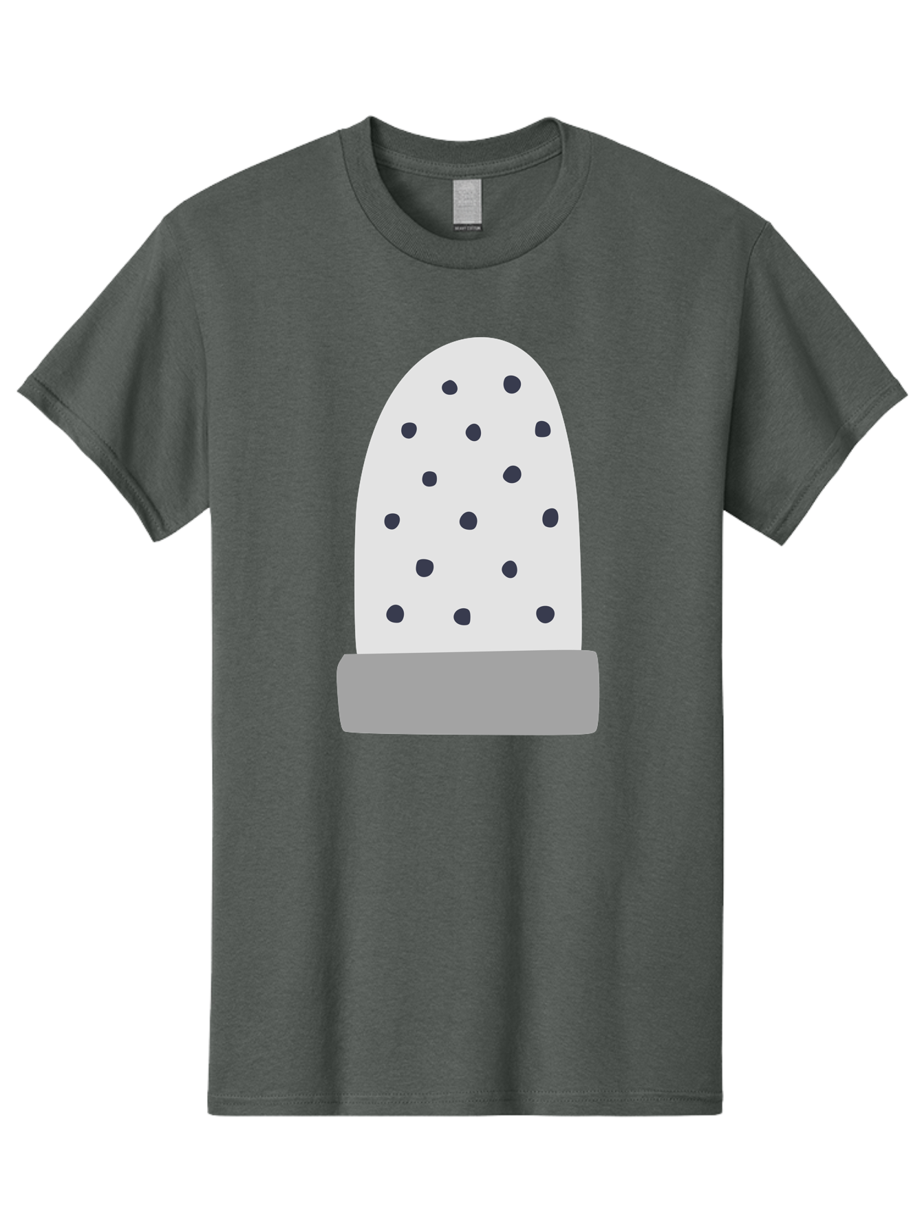 Cactus Men'S Graphic Tee, 100% Cotton, Comfortable Casual Summer Wear, Machine Washable, Cactus Plant, Potted Cactus, White Cactus, Black Dots, Simple Design, Modern Art, Minimalist Style, Abstract Shape, Decorative Element, Aac006 11