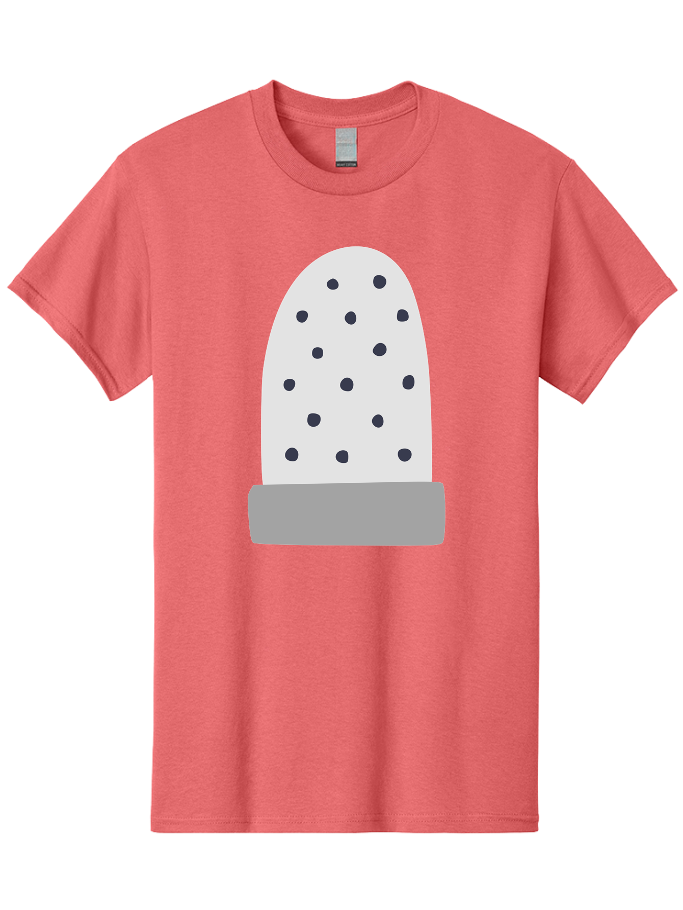 Cactus Men'S Graphic Tee, 100% Cotton, Comfortable Casual Summer Wear, Machine Washable, Cactus Plant, Potted Cactus, White Cactus, Black Dots, Simple Design, Modern Art, Minimalist Style, Abstract Shape, Decorative Element, Aac006 27