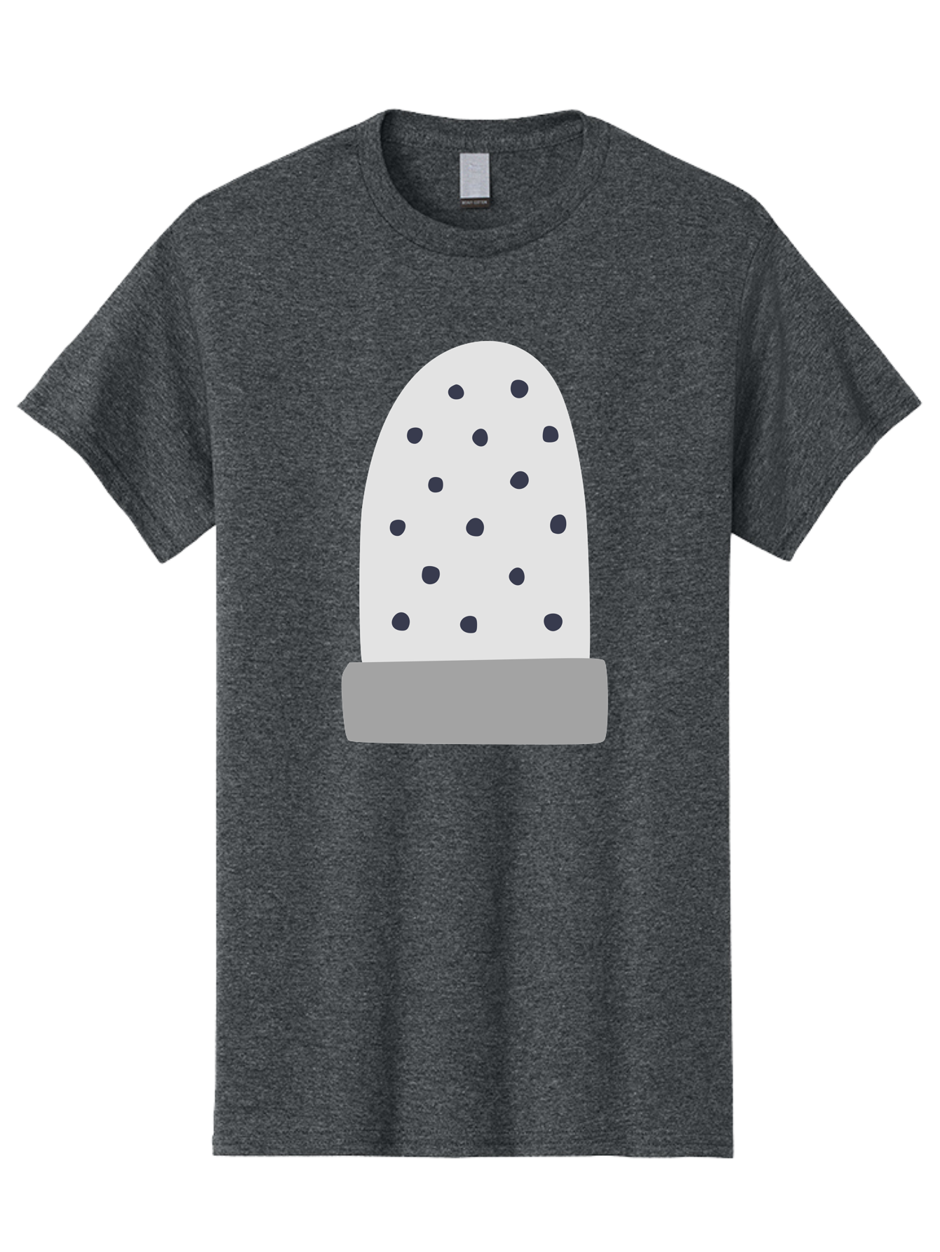 Cactus Men'S Graphic Tee, 100% Cotton, Comfortable Casual Summer Wear, Machine Washable, Cactus Plant, Potted Cactus, White Cactus, Black Dots, Simple Design, Modern Art, Minimalist Style, Abstract Shape, Decorative Element, Aac006 25