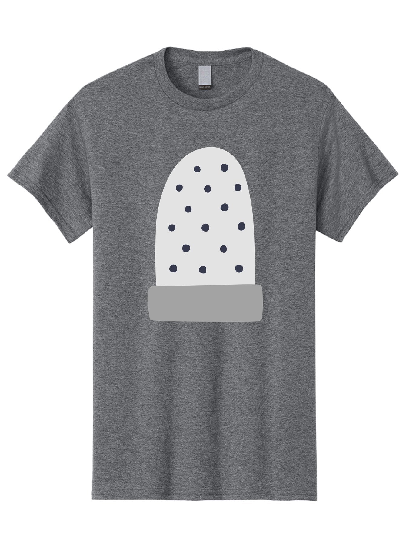 Cactus Men'S Graphic Tee, 100% Cotton, Comfortable Casual Summer Wear, Machine Washable, Cactus Plant, Potted Cactus, White Cactus, Black Dots, Simple Design, Modern Art, Minimalist Style, Abstract Shape, Decorative Element, Aac006 12