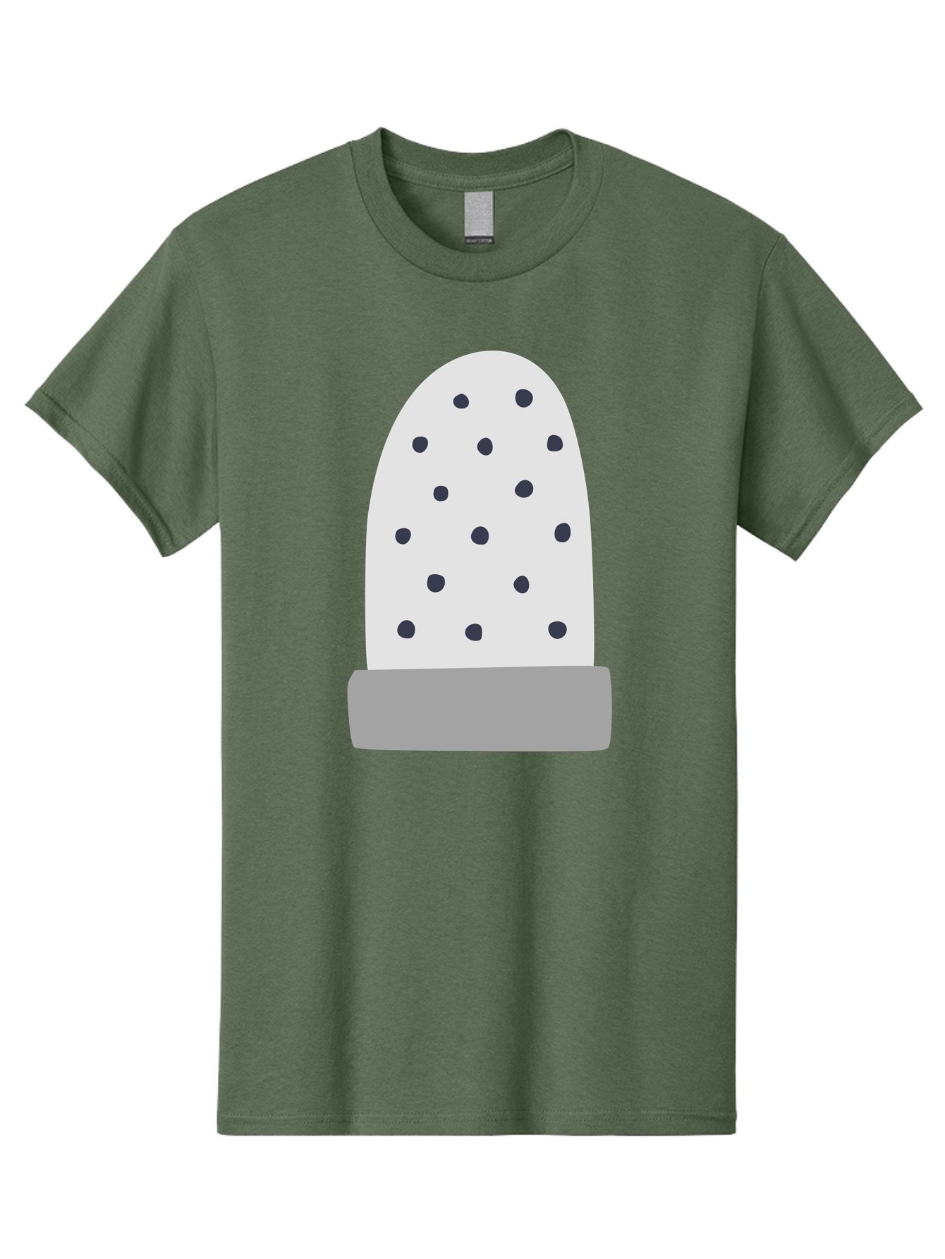 Cactus Men'S Graphic Tee, 100% Cotton, Comfortable Casual Summer Wear, Machine Washable, Cactus Plant, Potted Cactus, White Cactus, Black Dots, Simple Design, Modern Art, Minimalist Style, Abstract Shape, Decorative Element, Aac006 13