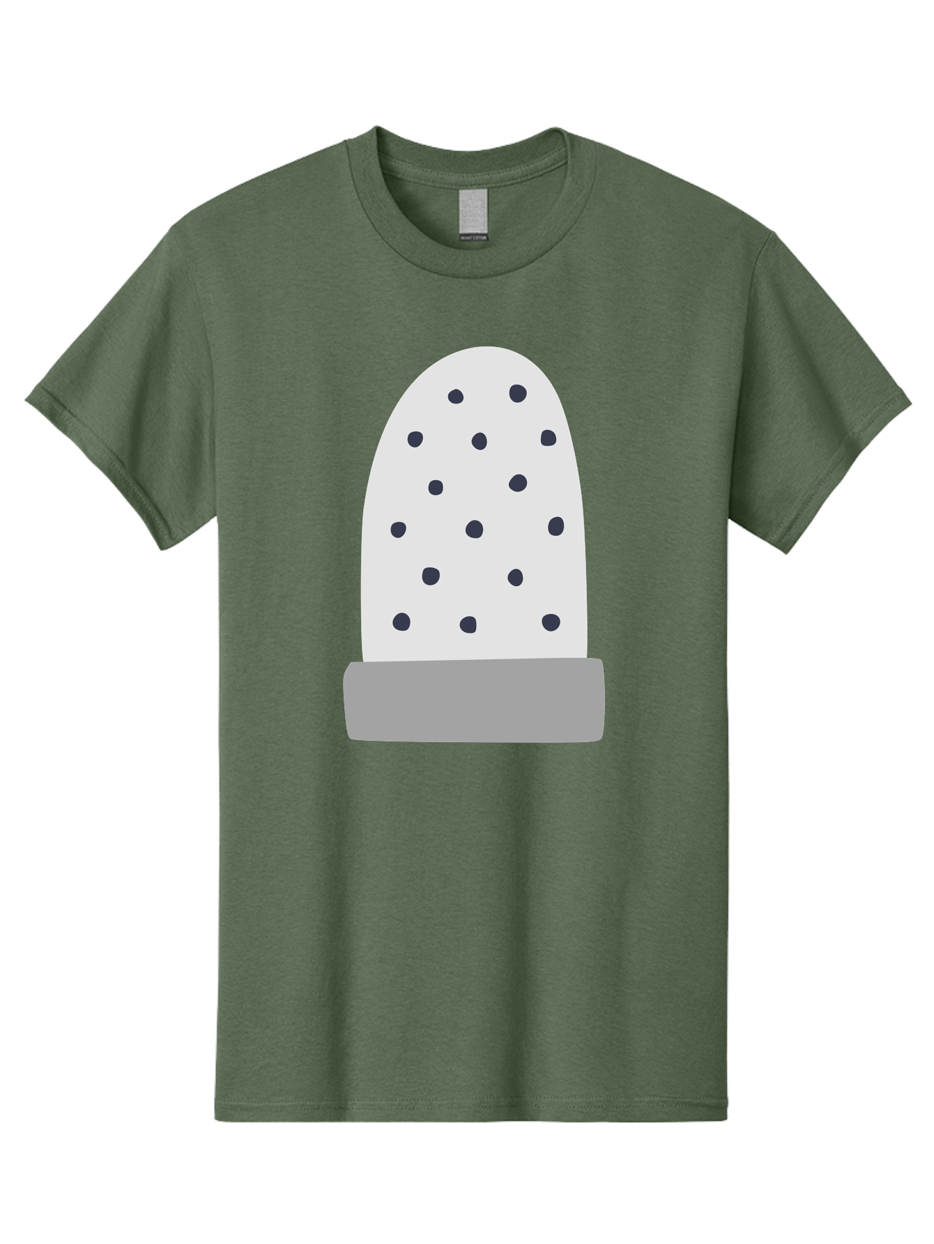 Cactus Men'S Graphic Tee, 100% Cotton, Comfortable Casual Summer Wear, Machine Washable, Cactus Plant, Potted Cactus, White Cactus, Black Dots, Simple Design, Modern Art, Minimalist Style, Abstract Shape, Decorative Element, Aac006 29