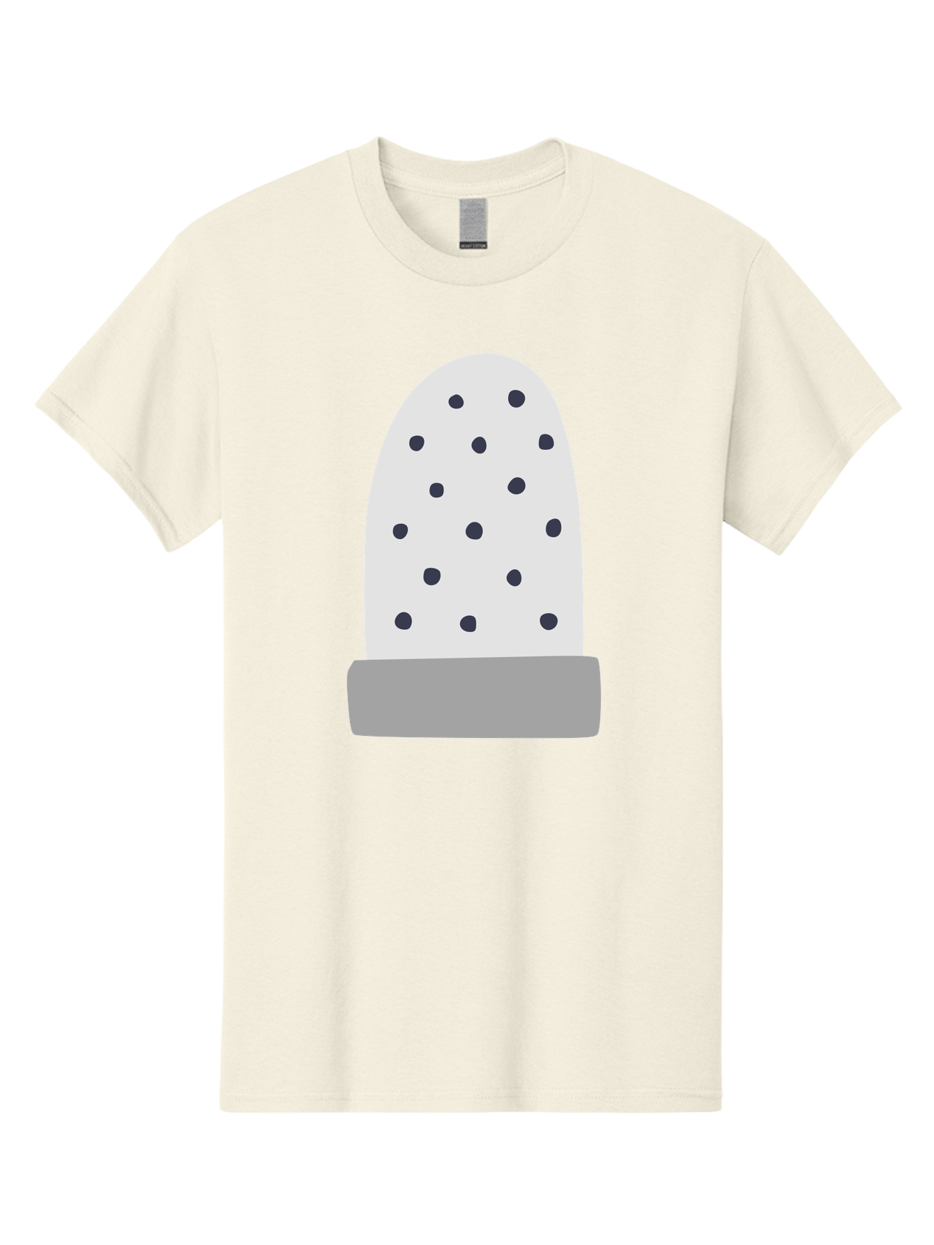 Cactus Men'S Graphic Tee, 100% Cotton, Comfortable Casual Summer Wear, Machine Washable, Cactus Plant, Potted Cactus, White Cactus, Black Dots, Simple Design, Modern Art, Minimalist Style, Abstract Shape, Decorative Element, Aac006 3