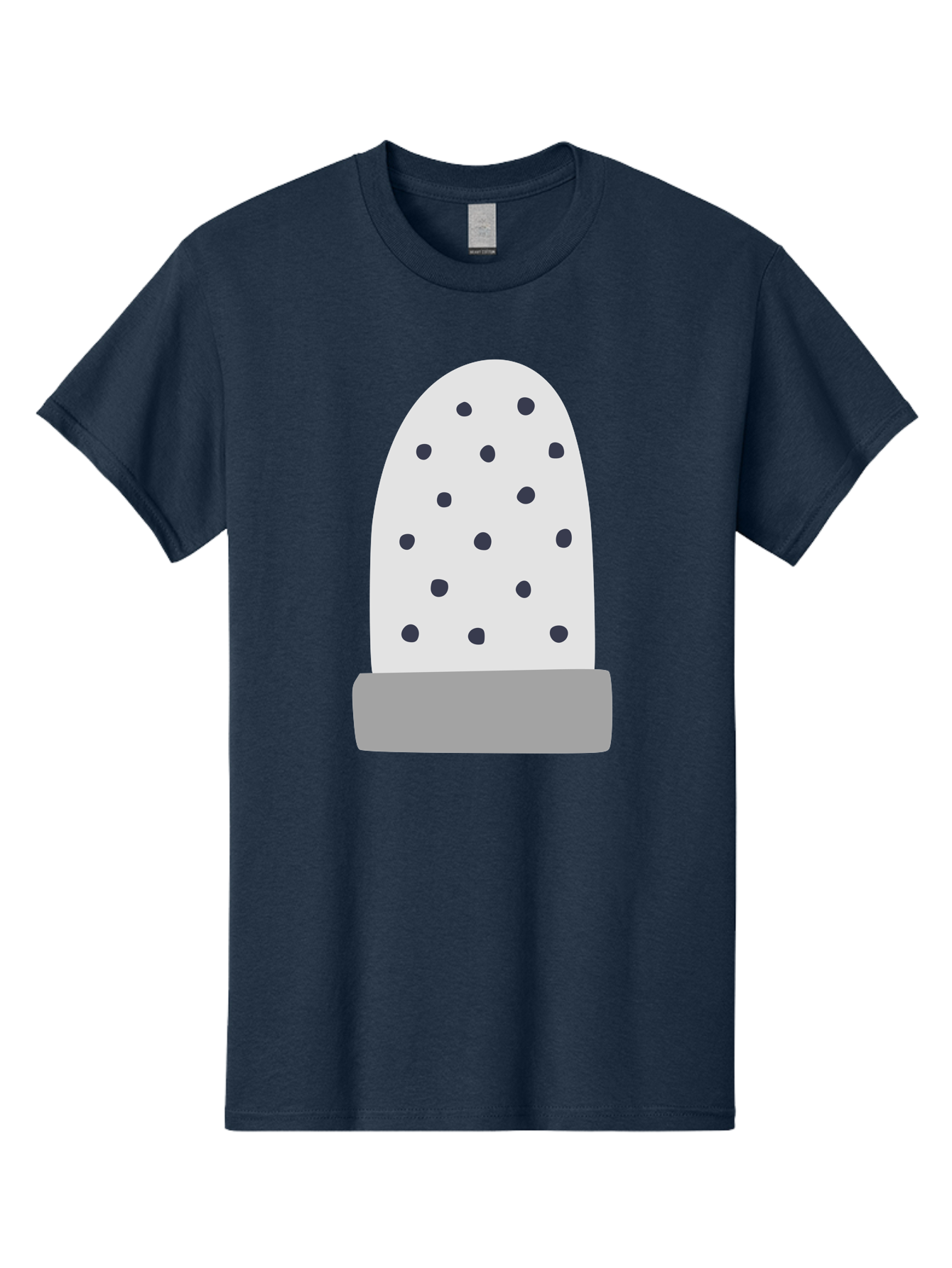 Cactus Men'S Graphic Tee, 100% Cotton, Comfortable Casual Summer Wear, Machine Washable, Cactus Plant, Potted Cactus, White Cactus, Black Dots, Simple Design, Modern Art, Minimalist Style, Abstract Shape, Decorative Element, Aac006 19