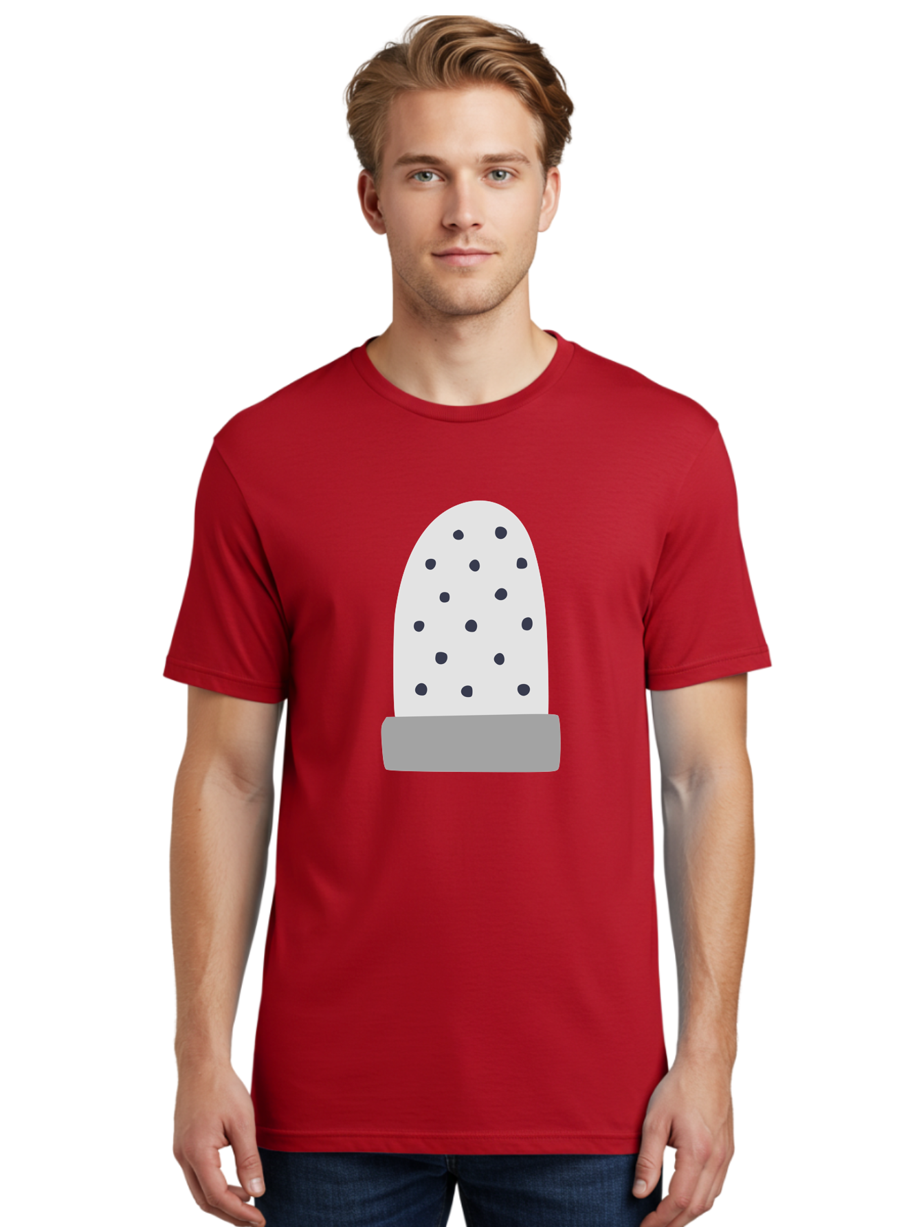 Cactus Men'S Graphic Tee, 100% Cotton, Comfortable Casual Summer Wear, Machine Washable, Cactus Plant, Potted Cactus, White Cactus, Black Dots, Simple Design, Modern Art, Minimalist Style, Abstract Shape, Decorative Element, Aac006 16