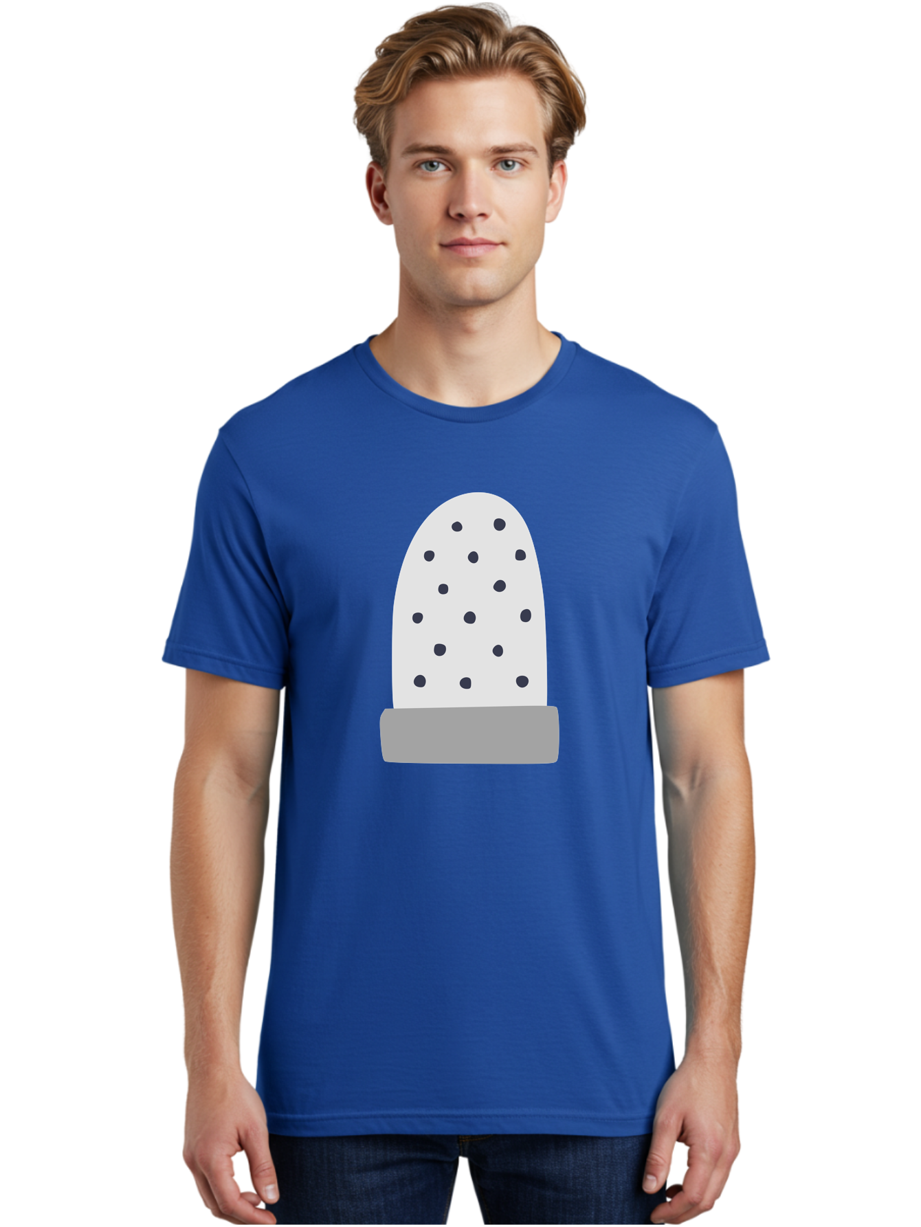 Cactus Men'S Graphic Tee, 100% Cotton, Comfortable Casual Summer Wear, Machine Washable, Cactus Plant, Potted Cactus, White Cactus, Black Dots, Simple Design, Modern Art, Minimalist Style, Abstract Shape, Decorative Element, Aac006 18