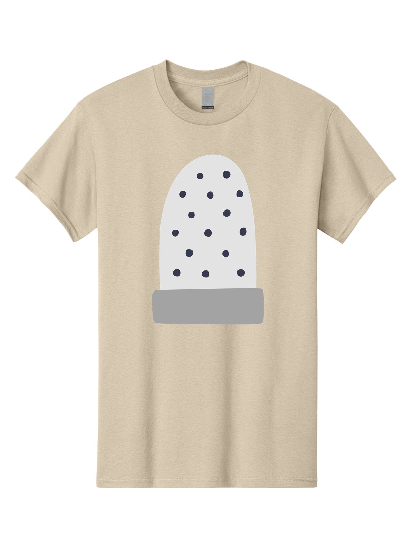 Cactus Men'S Graphic Tee, 100% Cotton, Comfortable Casual Summer Wear, Machine Washable, Cactus Plant, Potted Cactus, White Cactus, Black Dots, Simple Design, Modern Art, Minimalist Style, Abstract Shape, Decorative Element, Aac006 4
