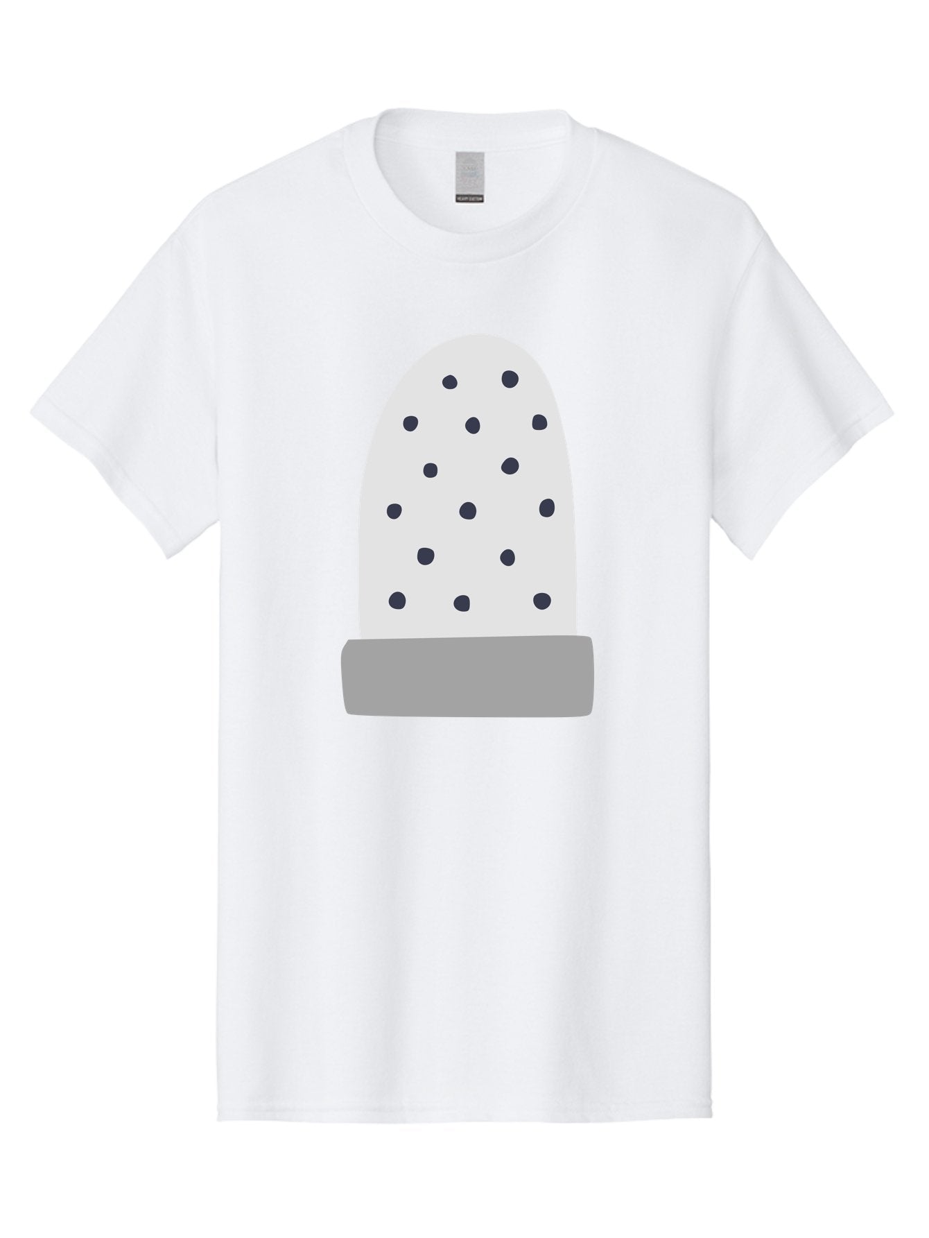 Cactus Men'S Graphic Tee, 100% Cotton, Comfortable Casual Summer Wear, Machine Washable, Cactus Plant, Potted Cactus, White Cactus, Black Dots, Simple Design, Modern Art, Minimalist Style, Abstract Shape, Decorative Element, Aac006