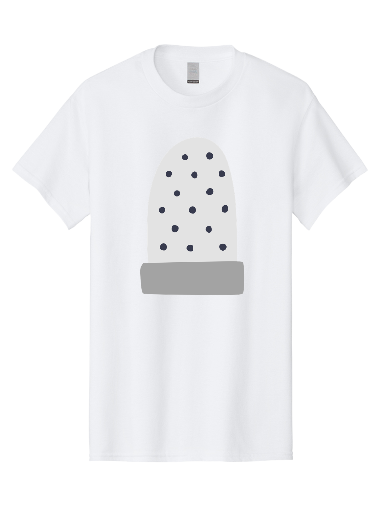 Cactus Men'S Graphic Tee, 100% Cotton, Comfortable Casual Summer Wear, Machine Washable, Cactus Plant, Potted Cactus, White Cactus, Black Dots, Simple Design, Modern Art, Minimalist Style, Abstract Shape, Decorative Element, Aac006 21