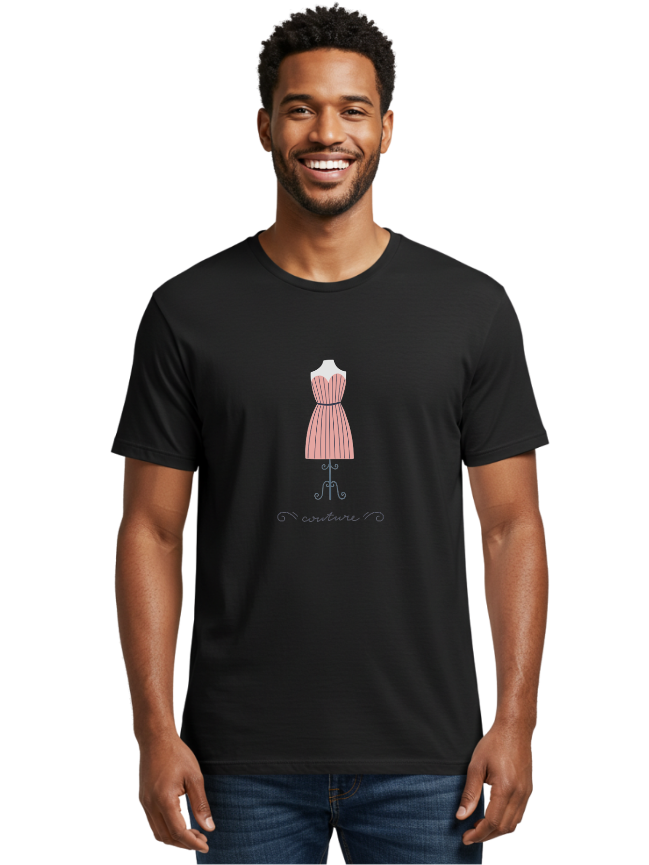 Couture-1 Men'S Graphic Tee, 100% Cotton, Comfortable Casual Summer Wear, Machine Washable, Fashion Design, Haute Couture, Dress On Mannequin, Stylish Clothing, Elegant Dress, Designer Fashion, Stylish Apparel Aac007 14