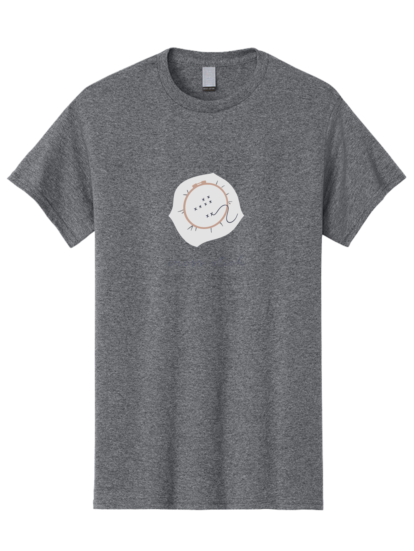 Cross-Stitch-1 Men'S Graphic Tee, 100% Cotton, Comfortable Casual Summer Wear, Machine Washable, Embroidery Hoop, Cross Stitch Pattern, Needlework Art, Hand-Stitched Design, Black Thread, Needle And Thread, Embroidery Inspiration, Aac010 5