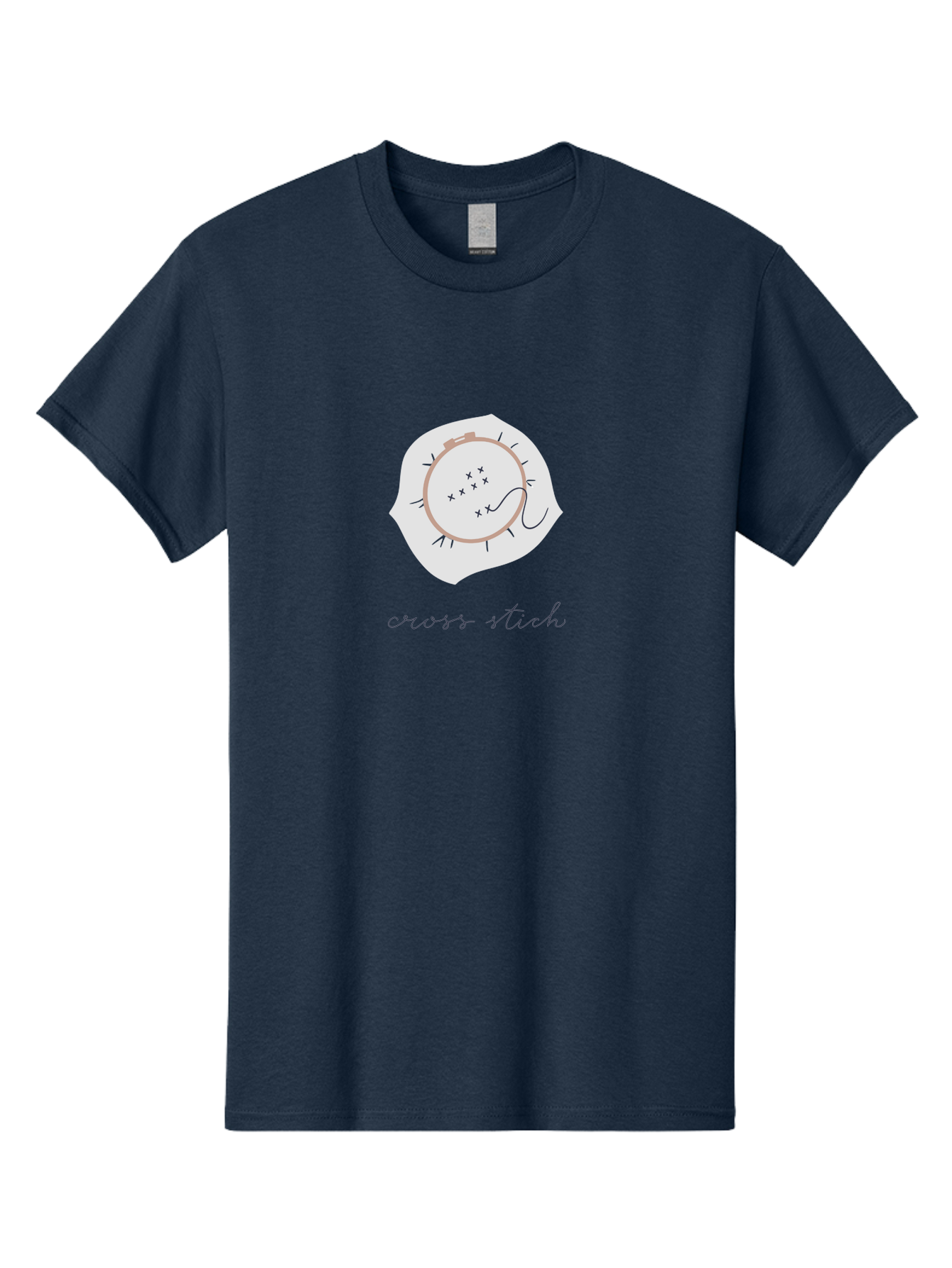 Cross-Stitch-1 Men'S Graphic Tee, 100% Cotton, Comfortable Casual Summer Wear, Machine Washable, Embroidery Hoop, Cross Stitch Pattern, Needlework Art, Hand-Stitched Design, Black Thread, Needle And Thread, Embroidery Inspiration, Aac010 7