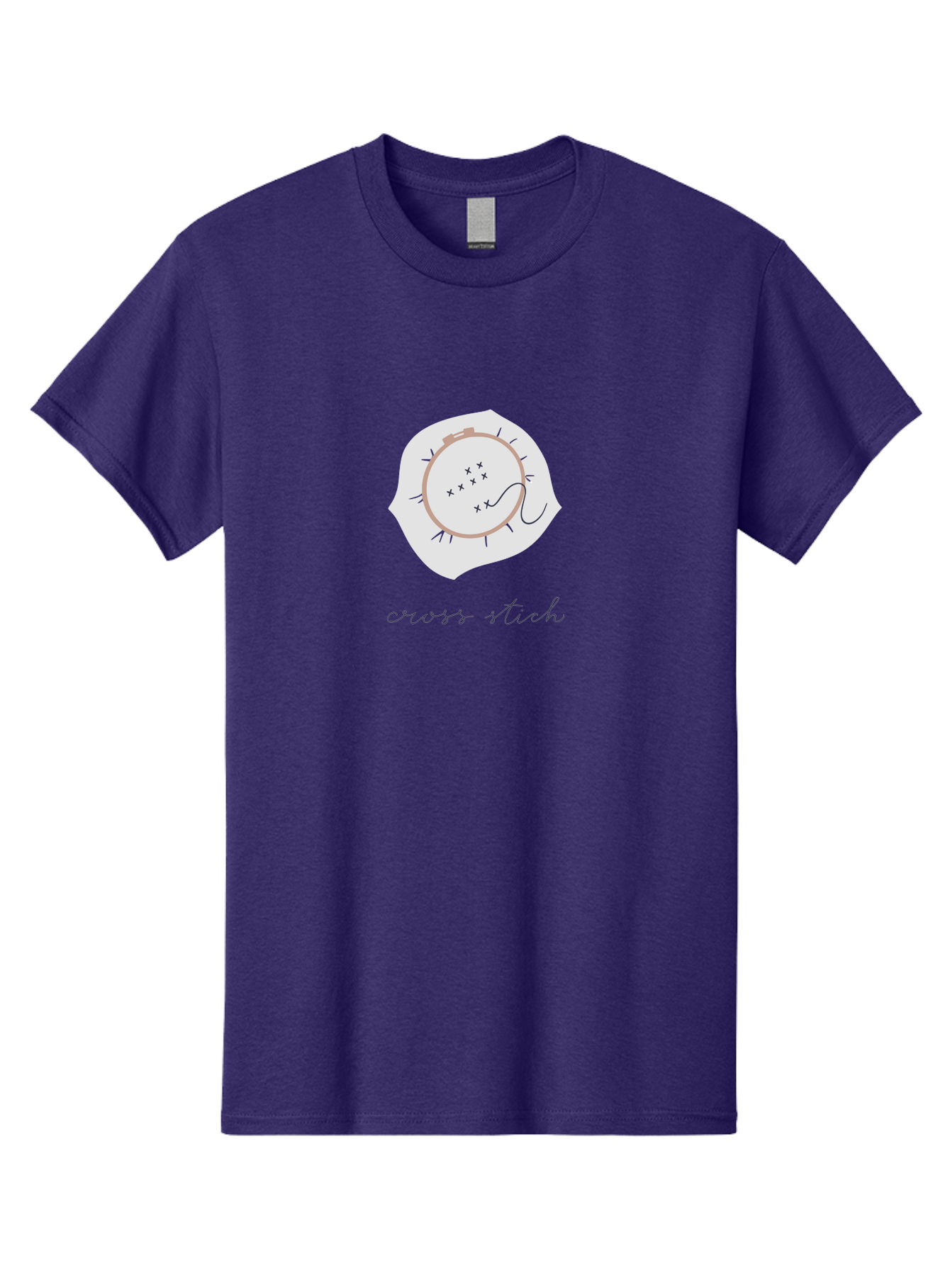Cross-Stitch-1 Men'S Graphic Tee, 100% Cotton, Comfortable Casual Summer Wear, Machine Washable, Embroidery Hoop, Cross Stitch Pattern, Needlework Art, Hand-Stitched Design, Black Thread, Needle And Thread, Embroidery Inspiration, Aac010 15