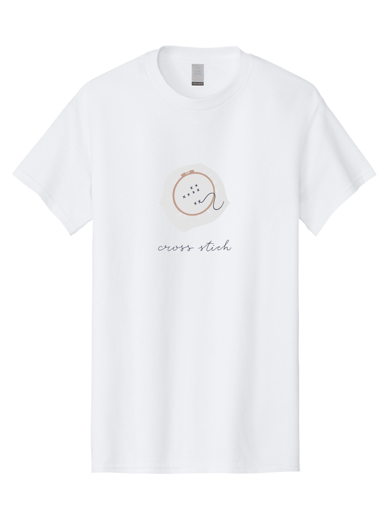 Cross-Stitch-1 Men'S Graphic Tee, 100% Cotton, Comfortable Casual Summer Wear, Machine Washable, Embroidery Hoop, Cross Stitch Pattern, Needlework Art, Hand-Stitched Design, Black Thread, Needle And Thread, Embroidery Inspiration, Aac010 11