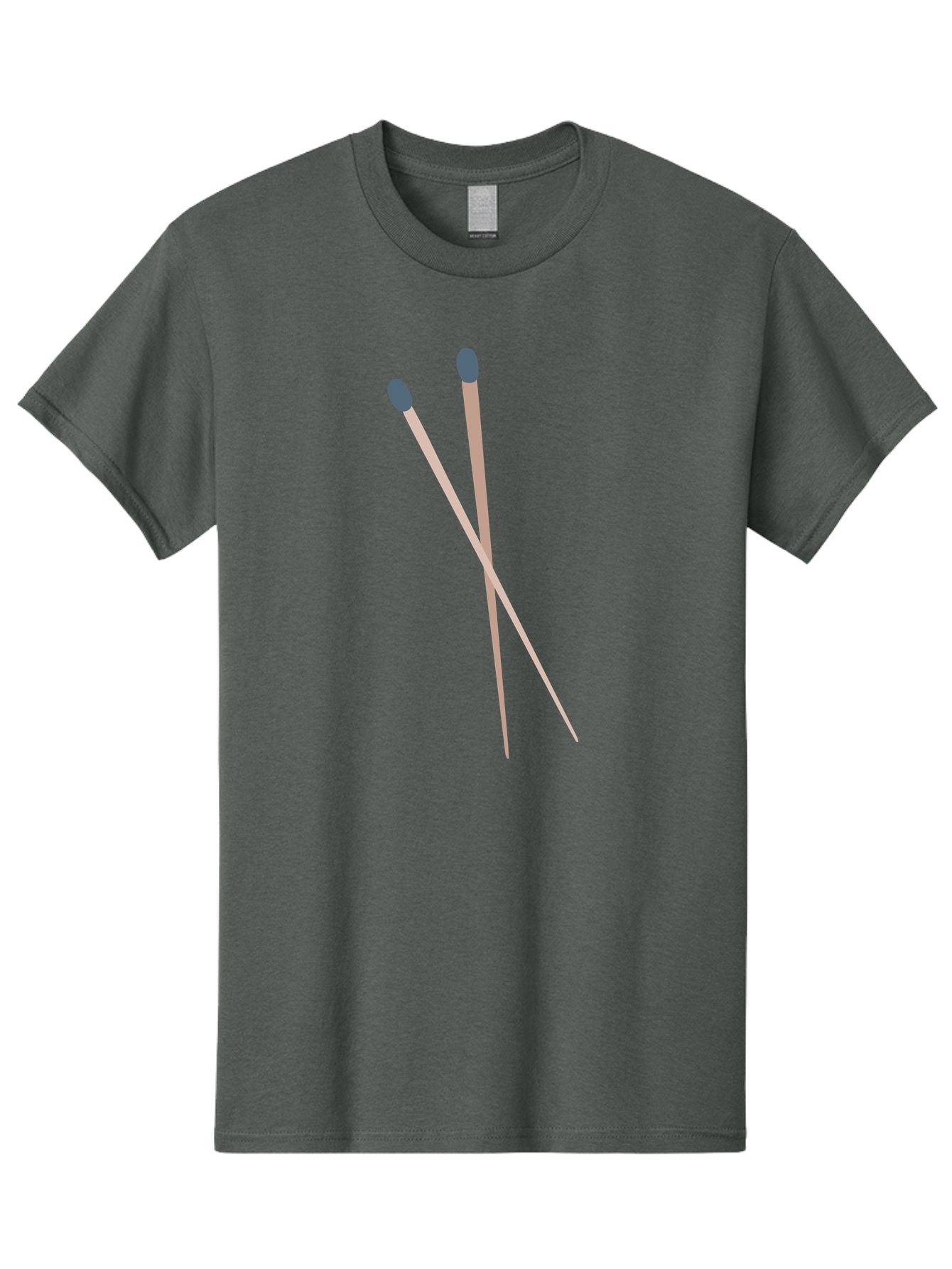 Crossed-Matches Men'S Graphic Tee, 100% Cotton, Comfortable Casual Summer Wear, Machine Washable, Crossed Matches, Matchsticks, Fire Starters, Wooden Sticks, Gray Match Heads, Simple Design, Minimalist Art, Everyday Objects, Fire Safety Aac012 12