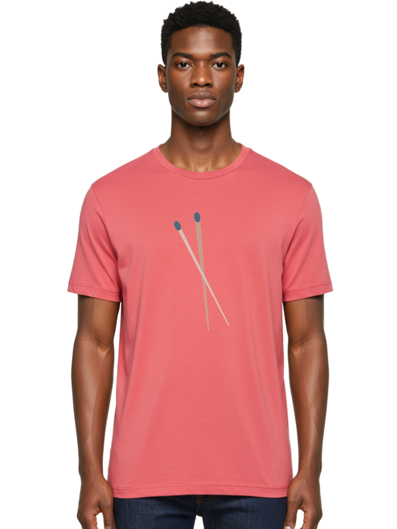 Crossed-Matches Men'S Graphic Tee, 100% Cotton, Comfortable Casual Summer Wear, Machine Washable, Crossed Matches, Matchsticks, Fire Starters, Wooden Sticks, Gray Match Heads, Simple Design, Minimalist Art, Everyday Objects, Fire Safety Aac012 8