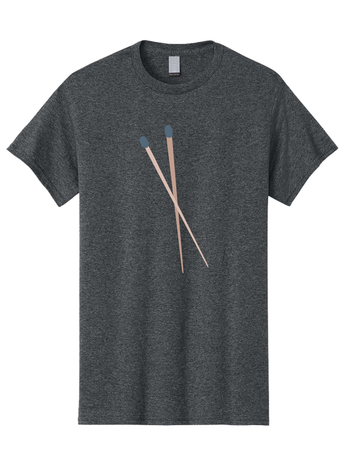 Crossed-Matches Men'S Graphic Tee, 100% Cotton, Comfortable Casual Summer Wear, Machine Washable, Crossed Matches, Matchsticks, Fire Starters, Wooden Sticks, Gray Match Heads, Simple Design, Minimalist Art, Everyday Objects, Fire Safety Aac012 3