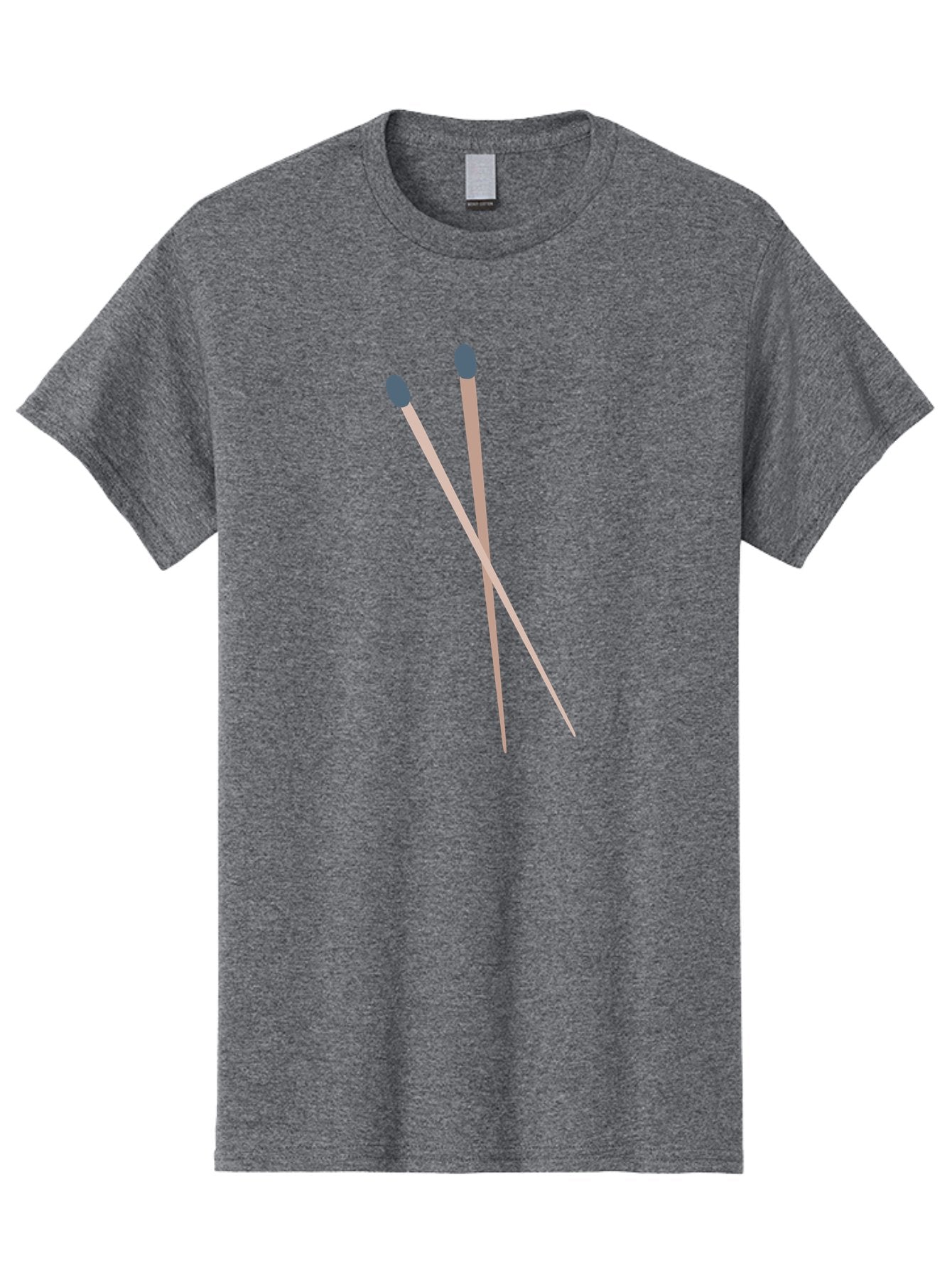 Crossed-Matches Men'S Graphic Tee, 100% Cotton, Comfortable Casual Summer Wear, Machine Washable, Crossed Matches, Matchsticks, Fire Starters, Wooden Sticks, Gray Match Heads, Simple Design, Minimalist Art, Everyday Objects, Fire Safety Aac012