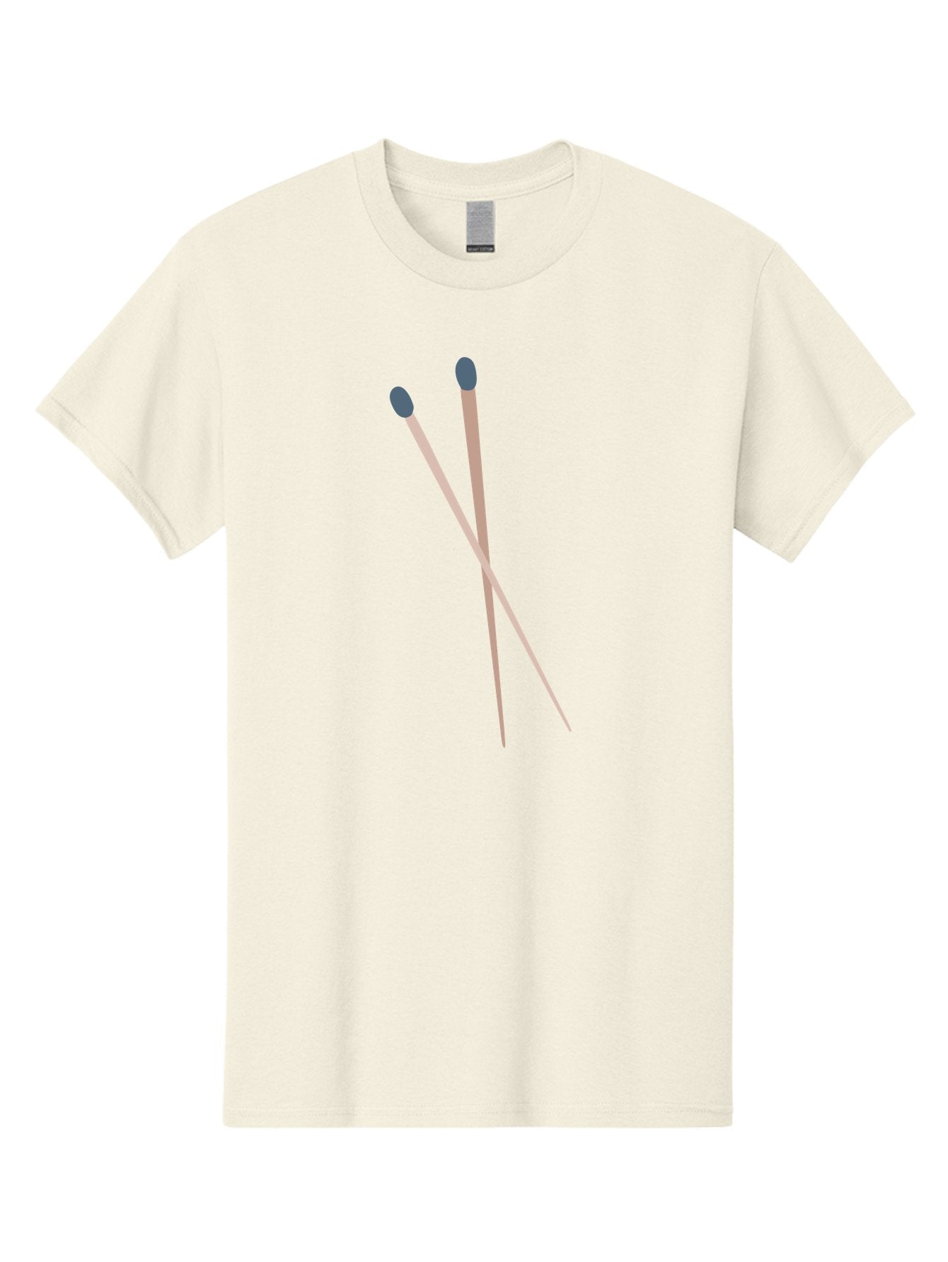 Crossed-Matches Men'S Graphic Tee, 100% Cotton, Comfortable Casual Summer Wear, Machine Washable, Crossed Matches, Matchsticks, Fire Starters, Wooden Sticks, Gray Match Heads, Simple Design, Minimalist Art, Everyday Objects, Fire Safety Aac012