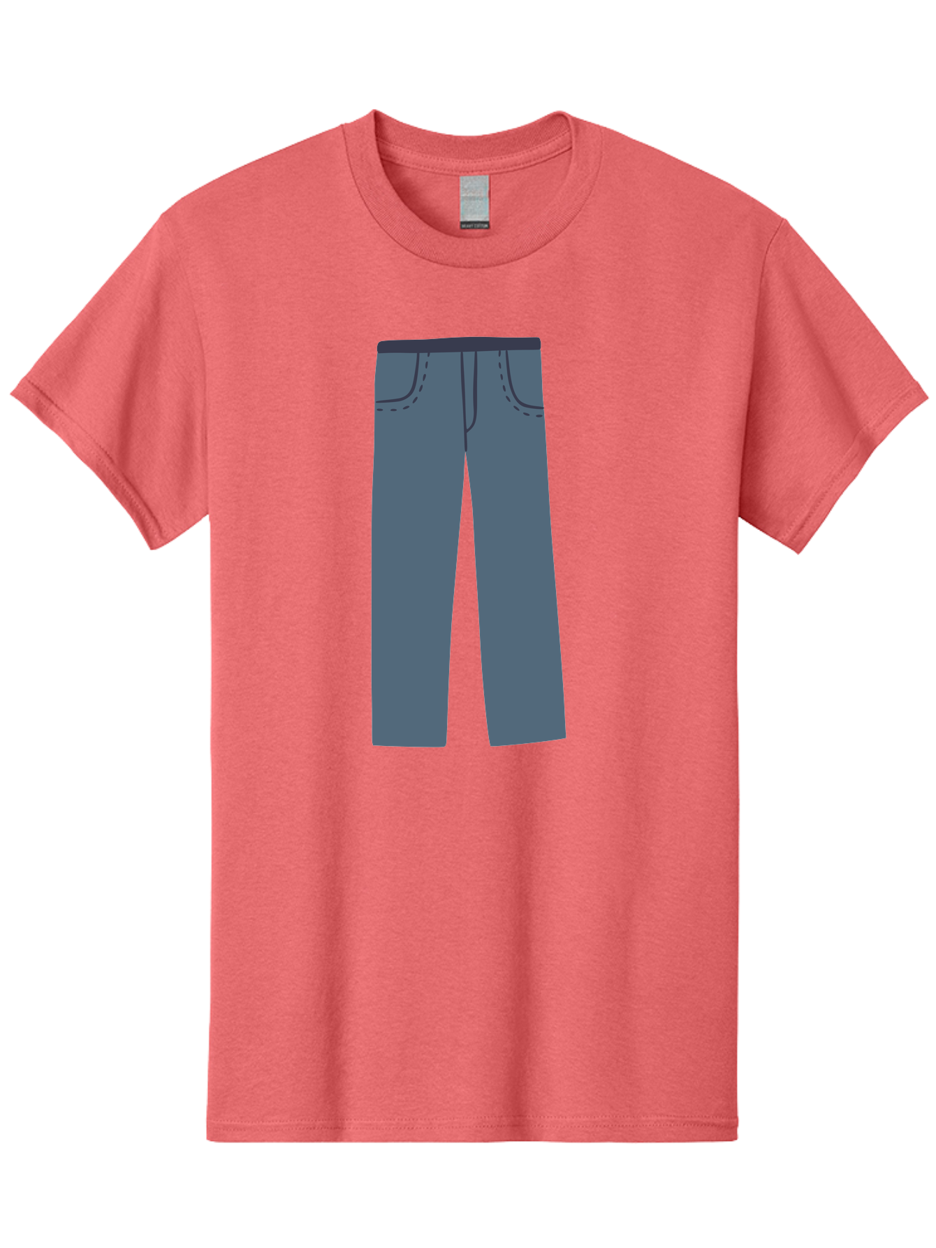 Dark-Blue-Jeans Men'S Graphic Tee, 100% Cotton, Comfortable Casual Summer Wear, Machine Washable, Gray Trousers, Straight Leg Pants, Simple Design, Minimalist Style, Fashion Illustration, Clothing Graphic, Dark Gray Color Aac014 5