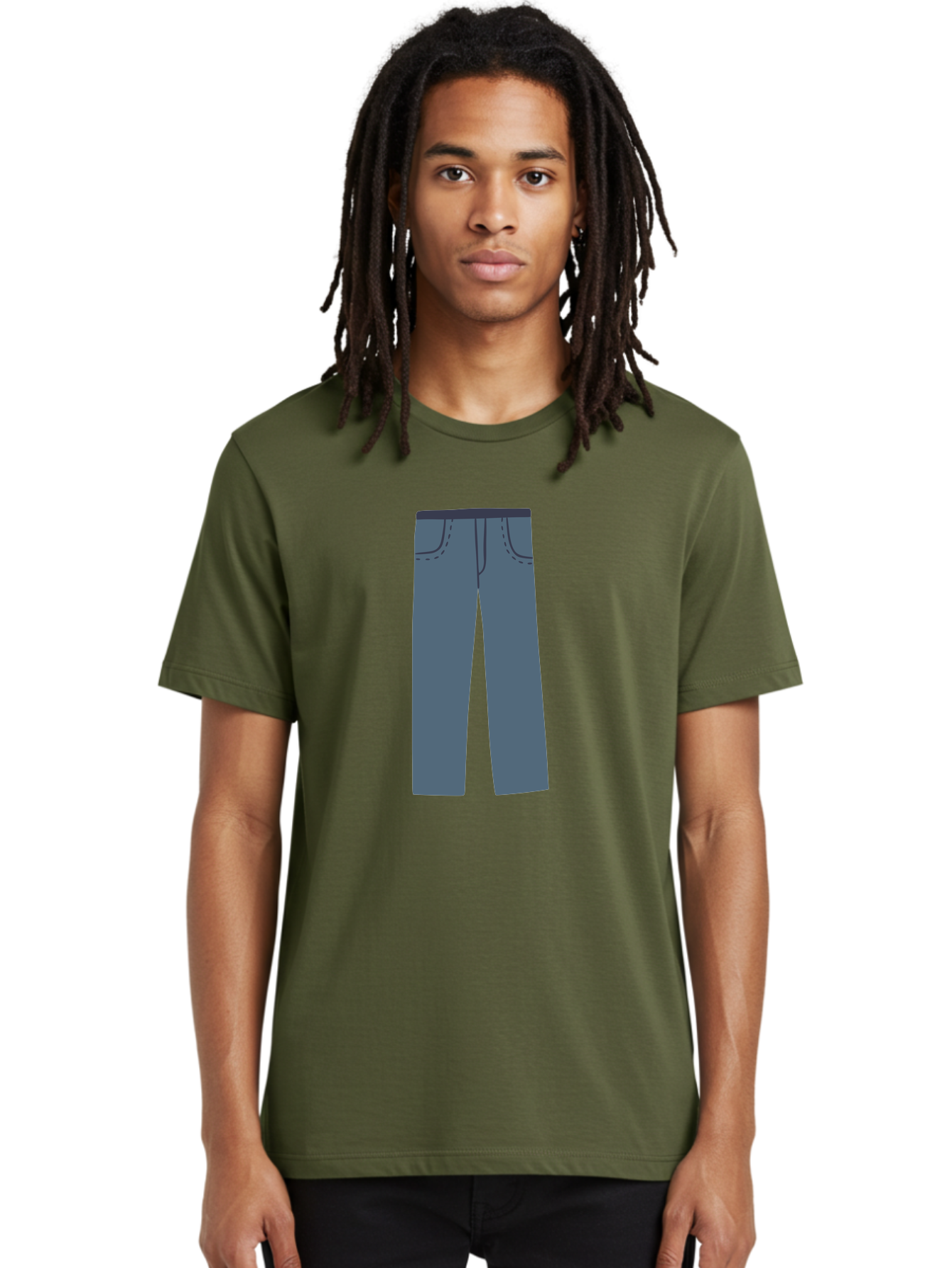 Dark-Blue-Jeans Men'S Graphic Tee, 100% Cotton, Comfortable Casual Summer Wear, Machine Washable, Gray Trousers, Straight Leg Pants, Simple Design, Minimalist Style, Fashion Illustration, Clothing Graphic, Dark Gray Color Aac014 8