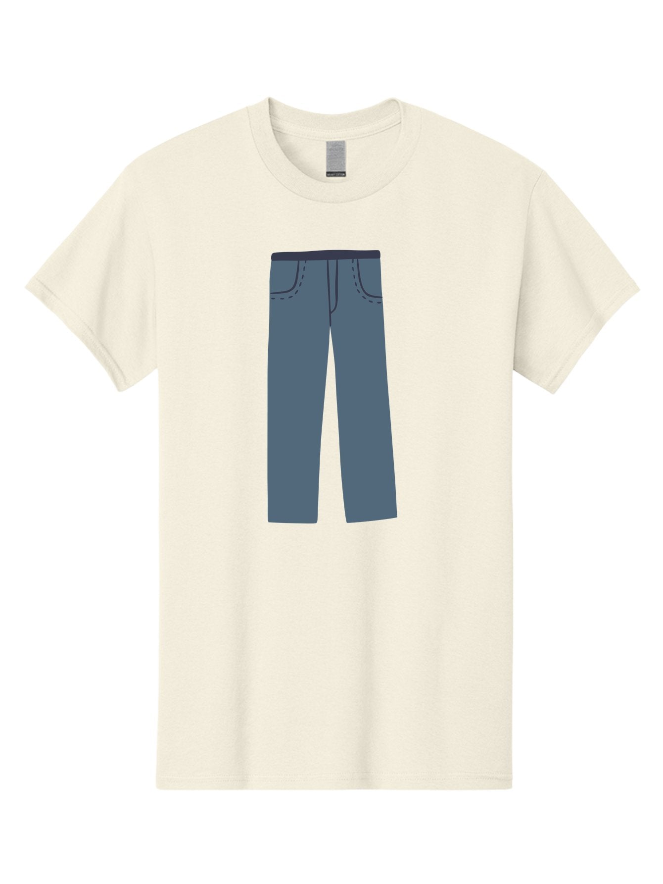 Dark-Blue-Jeans Men'S Graphic Tee, 100% Cotton, Comfortable Casual Summer Wear, Machine Washable, Gray Trousers, Straight Leg Pants, Simple Design, Minimalist Style, Fashion Illustration, Clothing Graphic, Dark Gray Color Aac014 15