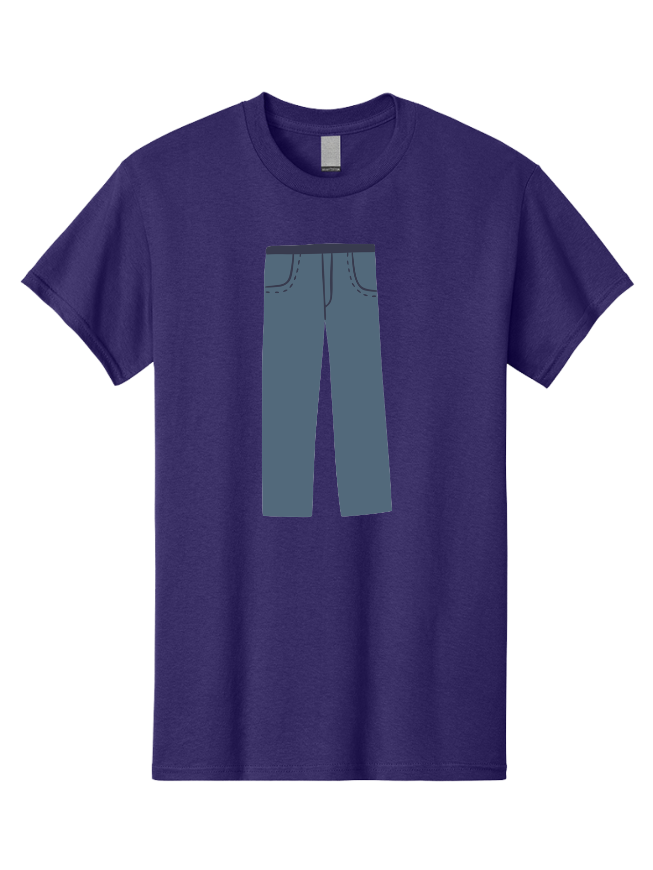 Dark-Blue-Jeans Men'S Graphic Tee, 100% Cotton, Comfortable Casual Summer Wear, Machine Washable, Gray Trousers, Straight Leg Pants, Simple Design, Minimalist Style, Fashion Illustration, Clothing Graphic, Dark Gray Color Aac014 15