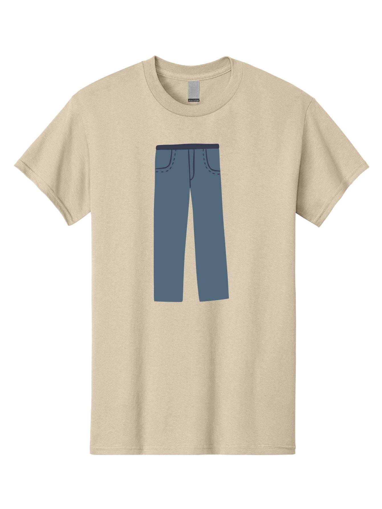 Dark-Blue-Jeans Men'S Graphic Tee, 100% Cotton, Comfortable Casual Summer Wear, Machine Washable, Gray Trousers, Straight Leg Pants, Simple Design, Minimalist Style, Fashion Illustration, Clothing Graphic, Dark Gray Color Aac014 13