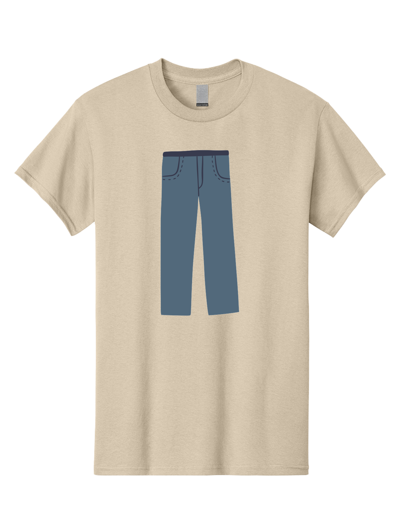 Dark-Blue-Jeans Men'S Graphic Tee, 100% Cotton, Comfortable Casual Summer Wear, Machine Washable, Gray Trousers, Straight Leg Pants, Simple Design, Minimalist Style, Fashion Illustration, Clothing Graphic, Dark Gray Color Aac014 29