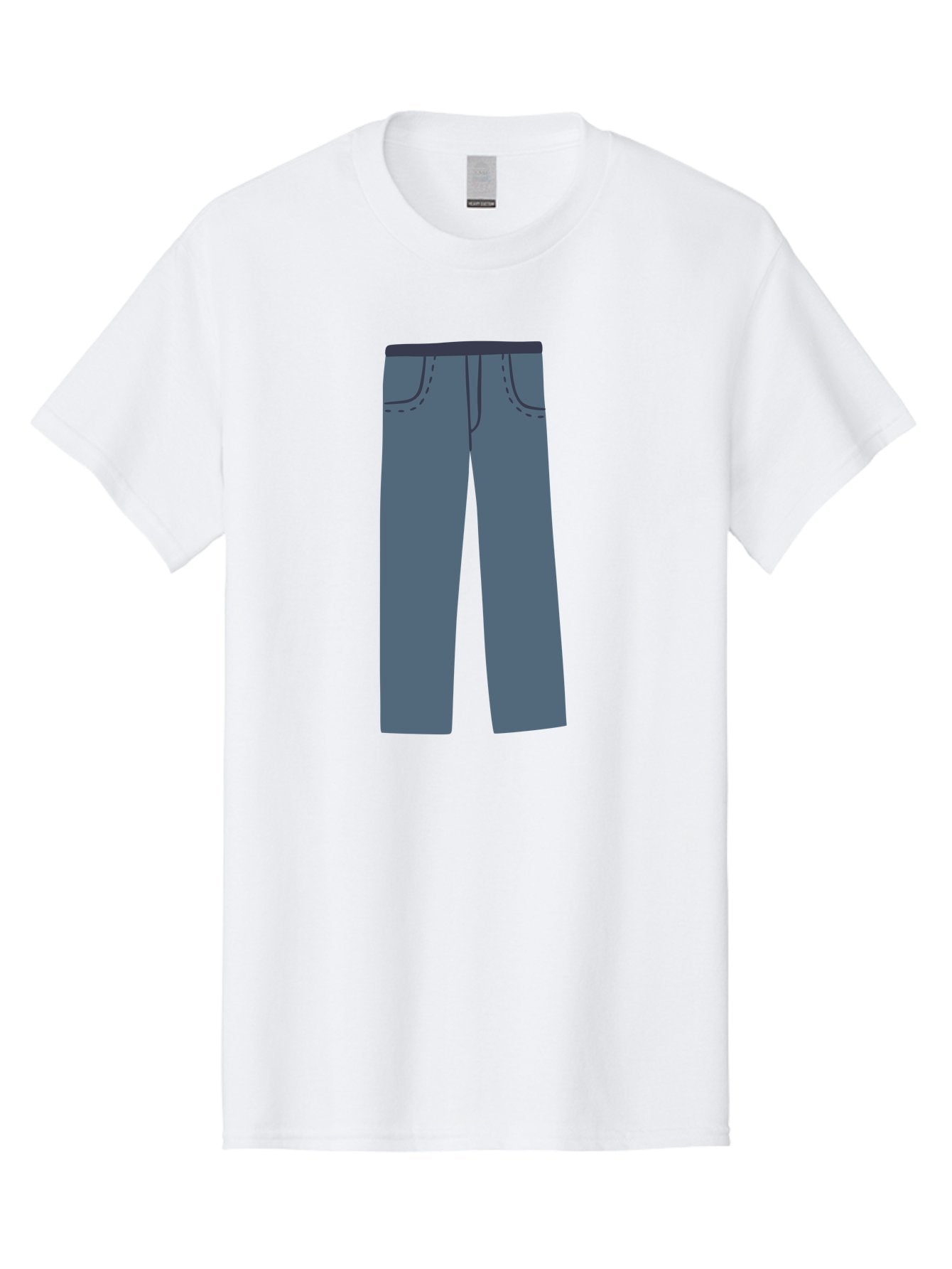 Dark-Blue-Jeans Men'S Graphic Tee, 100% Cotton, Comfortable Casual Summer Wear, Machine Washable, Gray Trousers, Straight Leg Pants, Simple Design, Minimalist Style, Fashion Illustration, Clothing Graphic, Dark Gray Color Aac014 4