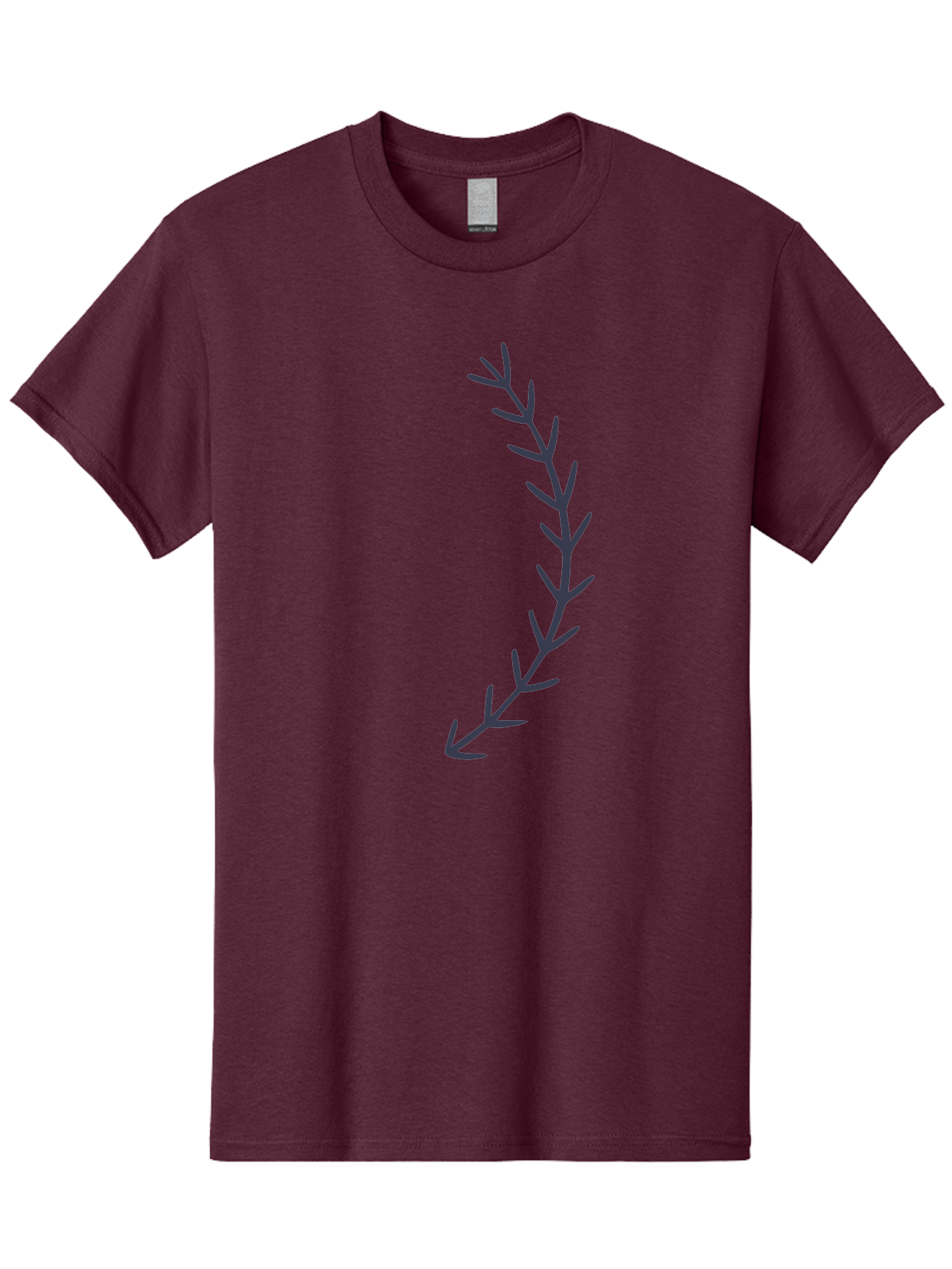 Dark-Purple-Branch Men'S Graphic Tee, 100% Cotton, Comfortable Casual Summer Wear, Machine Washable, Purple Branch Illustration, Simple Design, Minimalist Art, Purple Twig, Leafy Stem, Modern Graphics, Digital Art Aac015 15