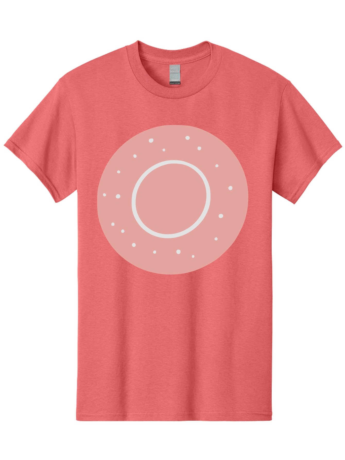 Donut Men'S Graphic Tee, 100% Cotton, Comfortable Casual Summer Wear, Machine Washable, Pink Donut, White Sprinkles, Sweet Treat, Tasty Pastry, Dessert Food, Baked Good, Ring Shaped, Food Illustration, Cute Design Aac019
